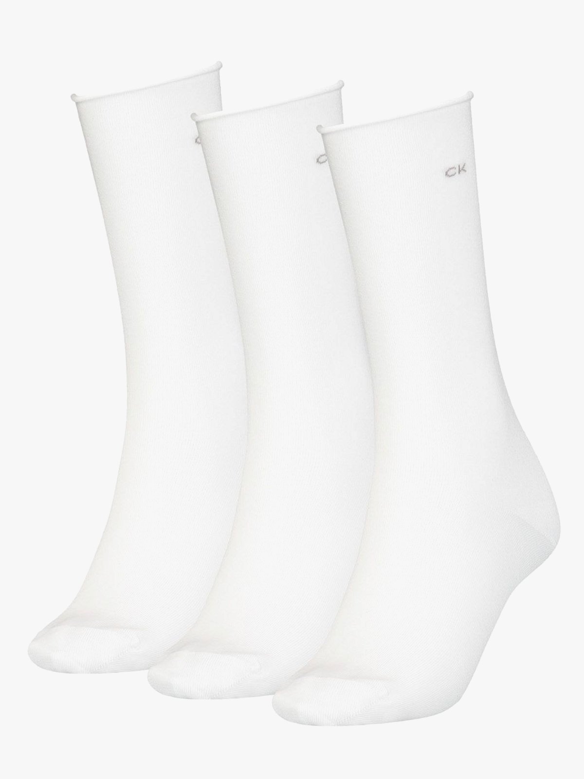 Calvin Klein Emma 3-pack Roll Top Crew Sock White