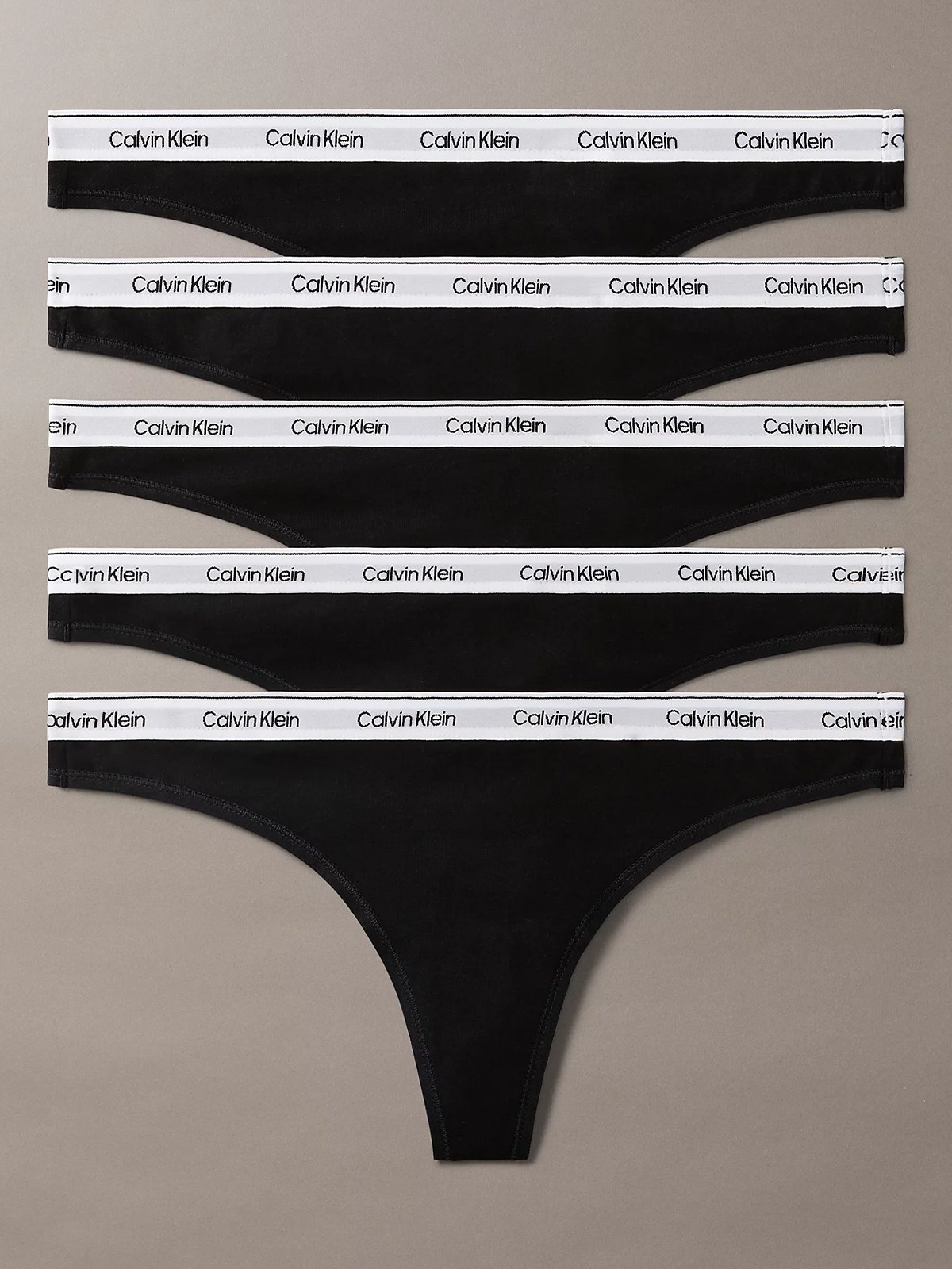 Calvin Klein 5 Pack Thong Black