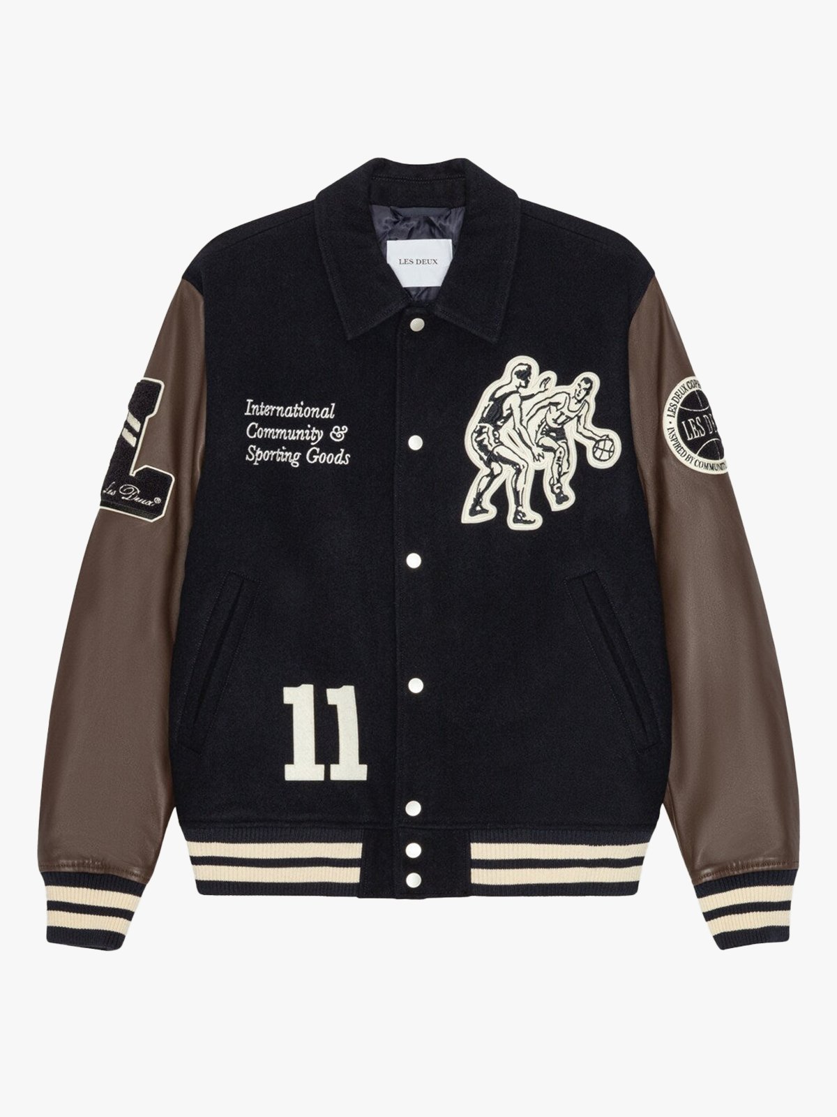Les Deux Basket Varsity Wool Jacket Dark Navy