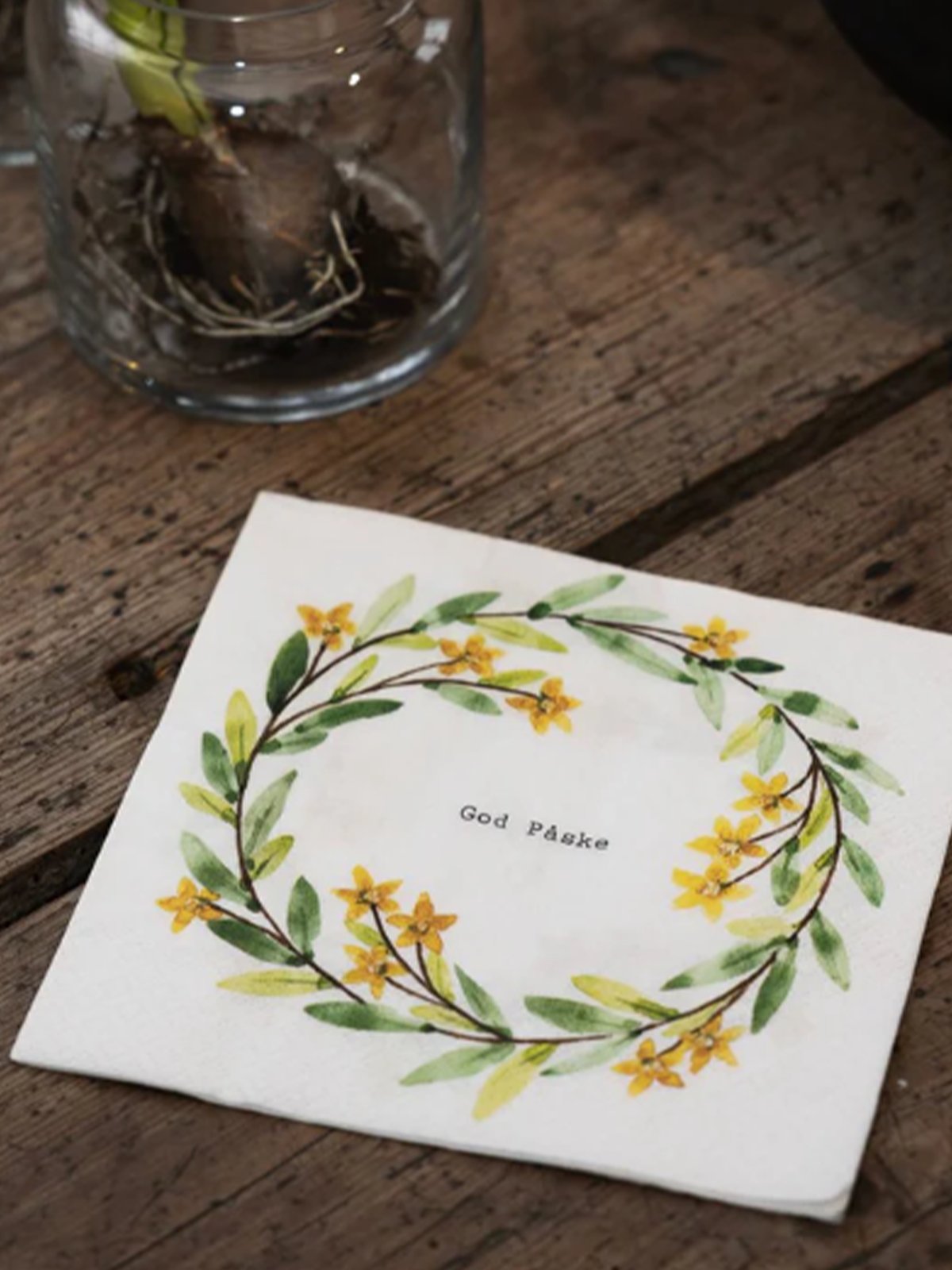 Sögne Serviett Krans Påskeliljer Flerfarget