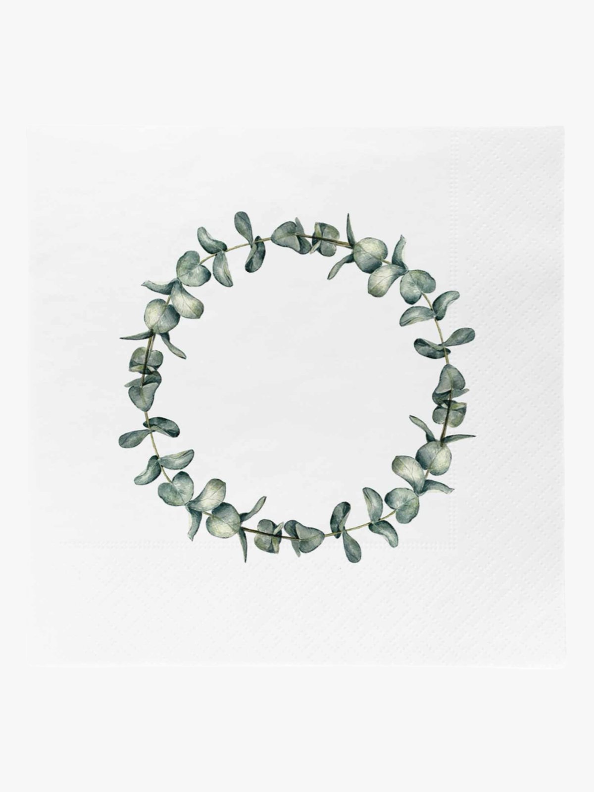 Sögne Serviett Eucalyptus Krans Hvit