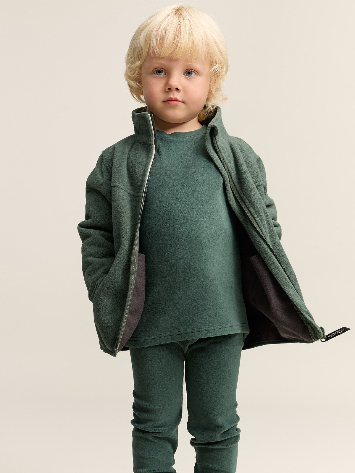 Gullkorn Jona Fleece-sett Dyp Grønn