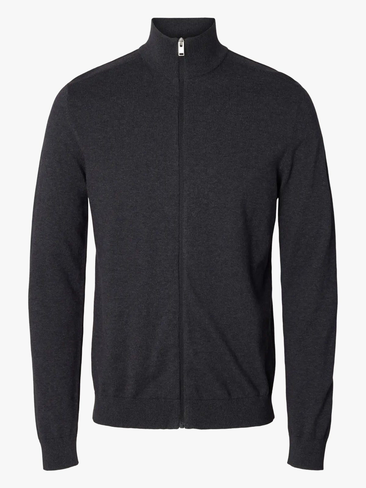 Selected Homme Berg Full Zip Cardigan Antracit Melange