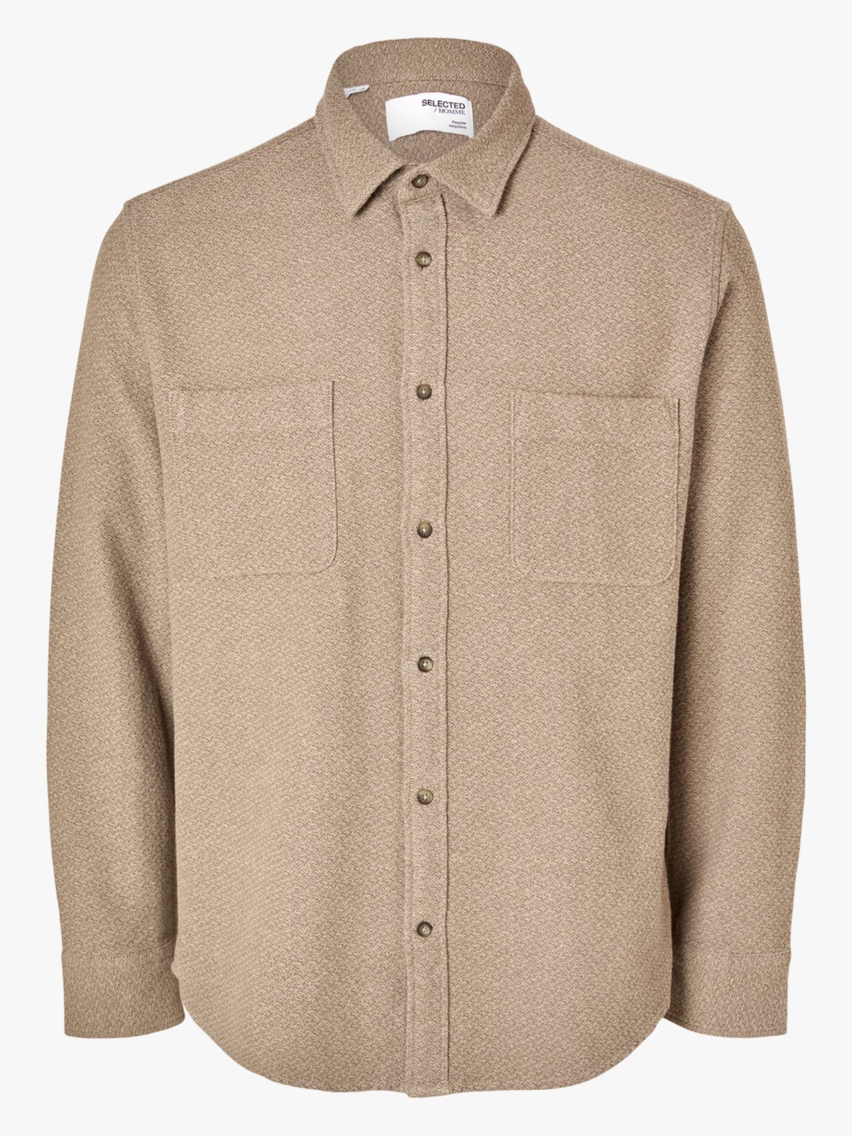 Selected Homme Regowen Grindle Check Shirt Long Sleeve Sand Melange