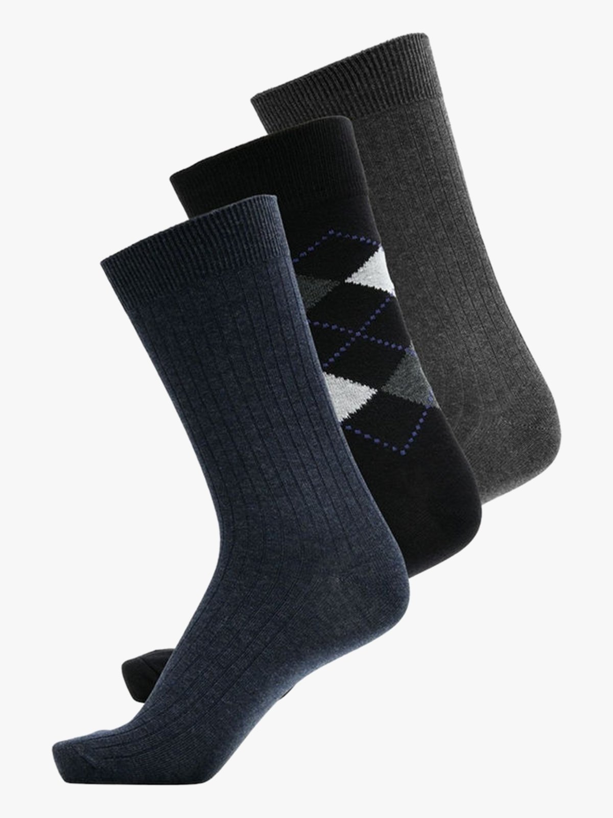 Selected Homme Rasmus 3-pack Sock Giftbox Dark Grey Melange