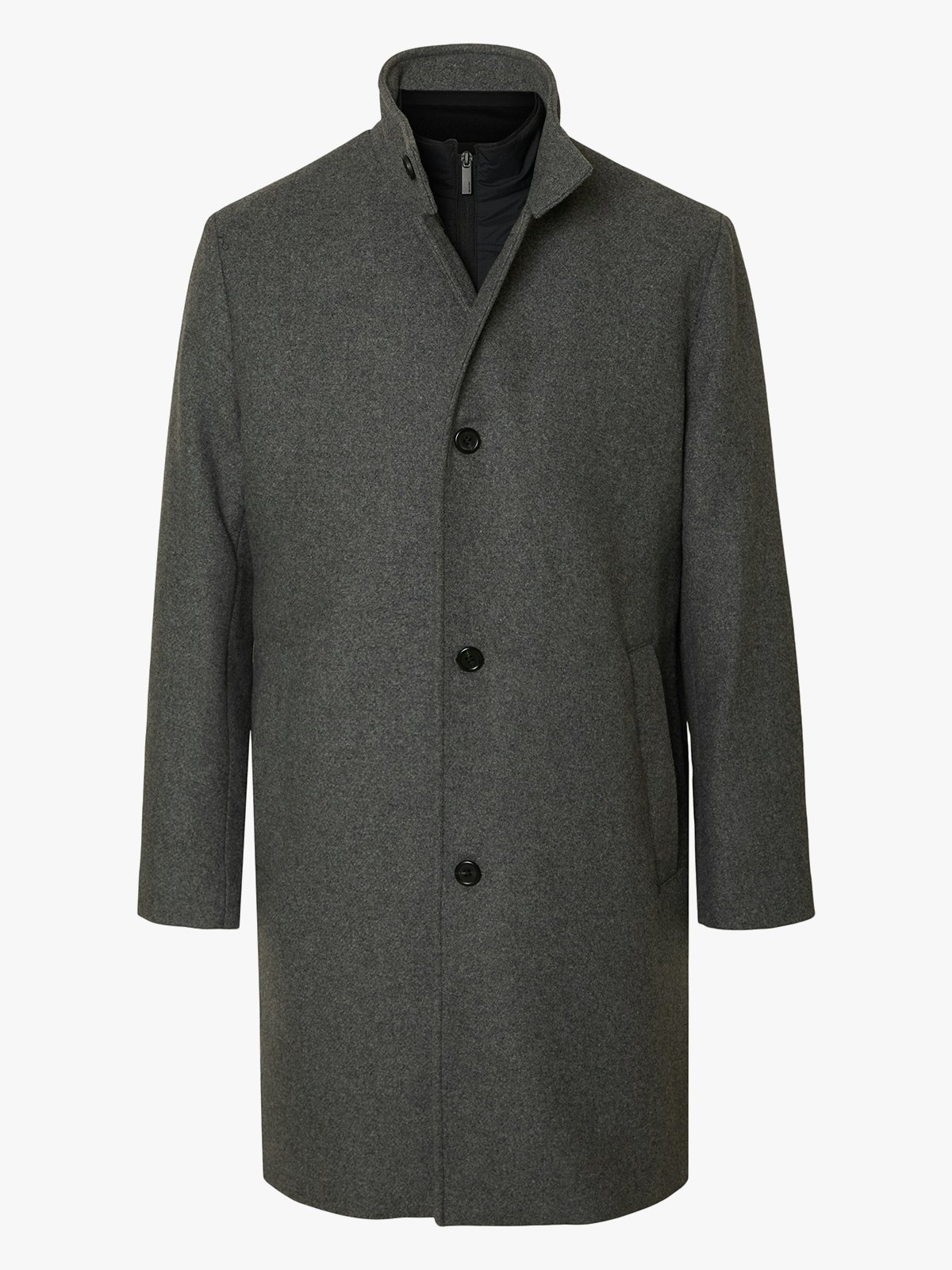 Selected Homme Rainar Lano Coat Grey Melange