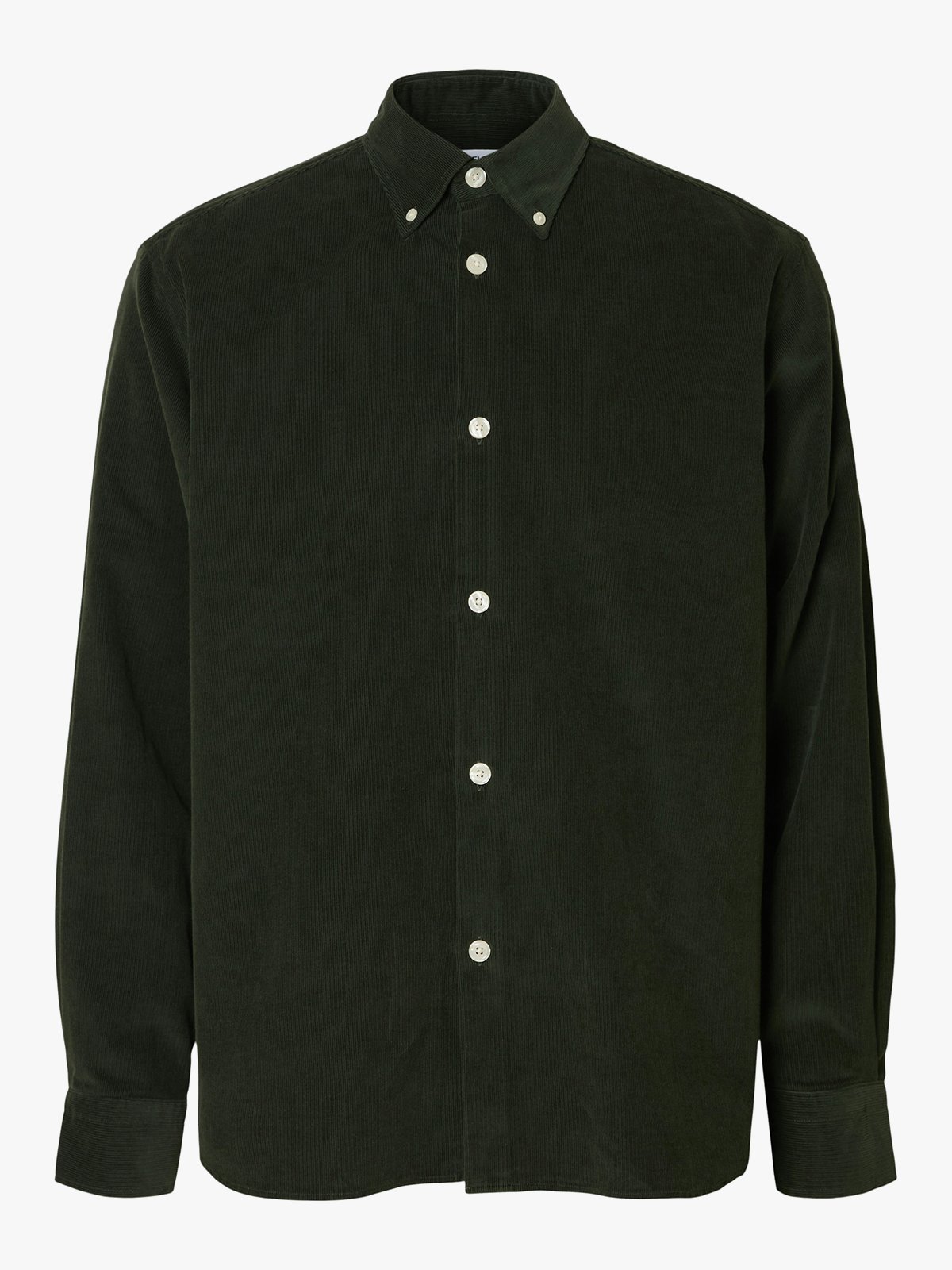 Selected Homme Reg Danni Cord BD Longsleeve Shirt Deep Forest