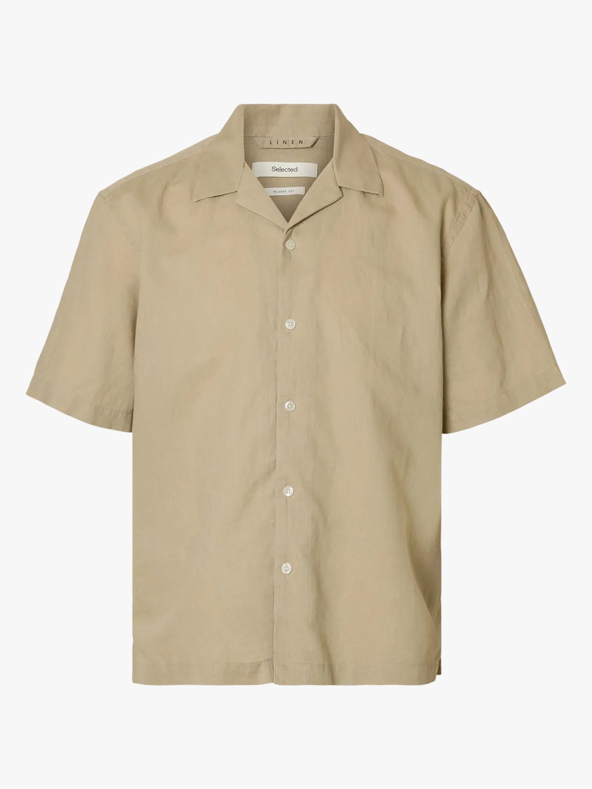 Selected Homme Relax Clay Linen Blend Short Sleeve Short Resort Pure Cashmere