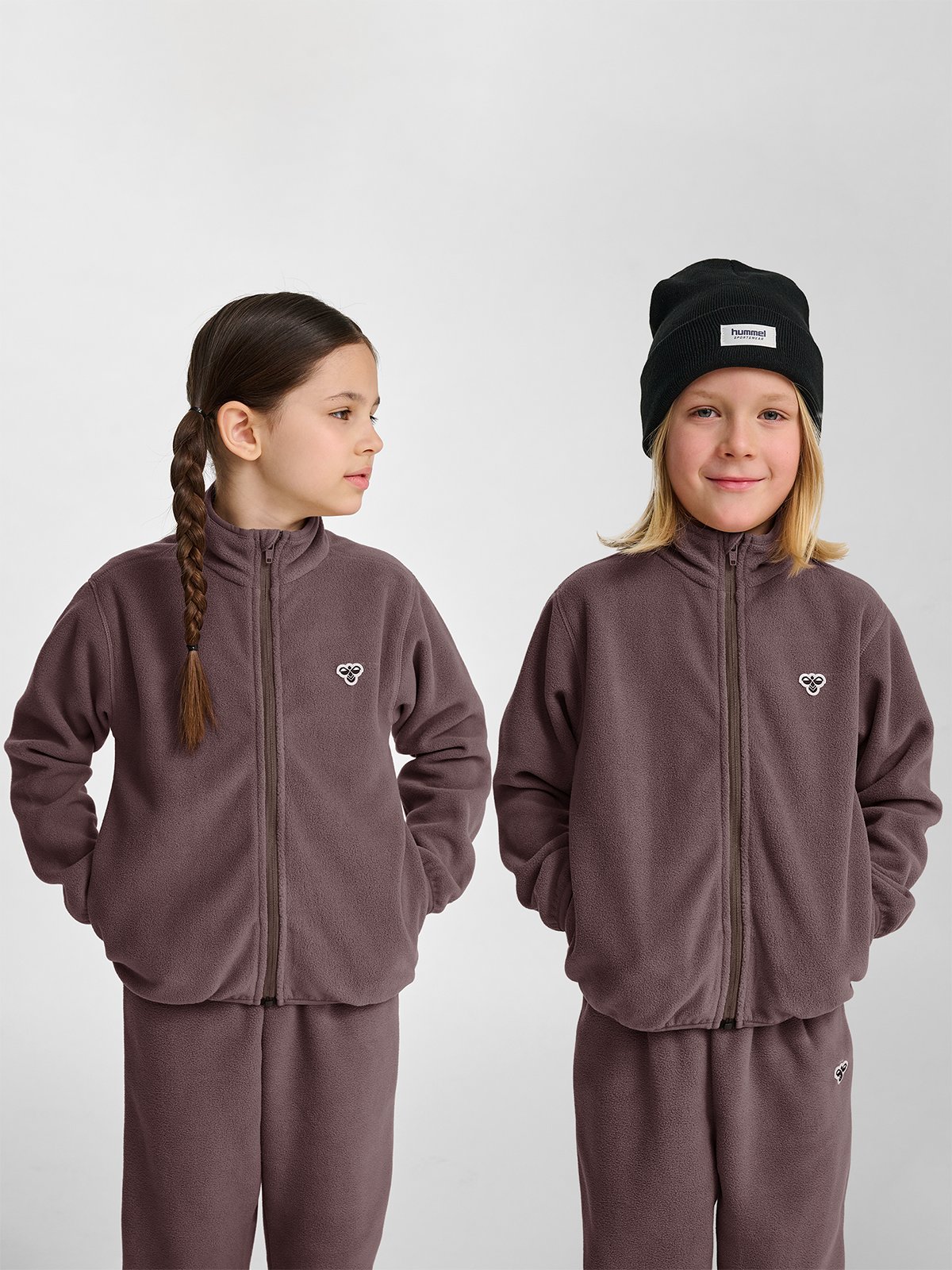 Hummel Junior Fleece Zip Jacket Bee Peppercorn