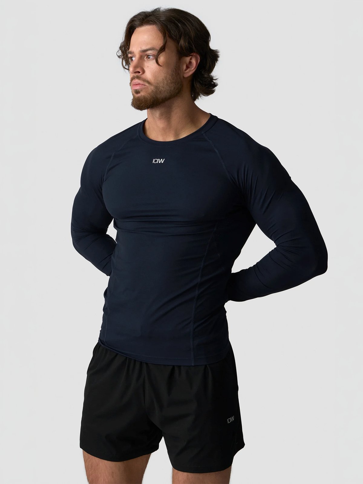 ICIW Ignite Muscle Fit Long Sleeve Navy