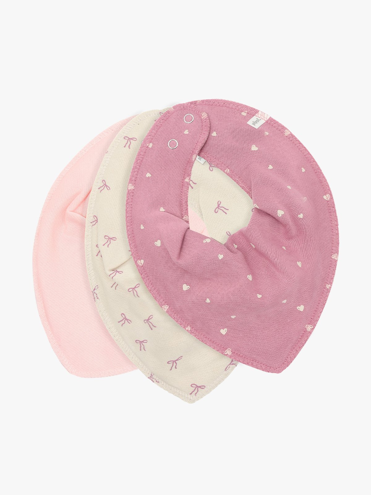 Pippi Bandana Bib Girl -AOP (3-pack) Rosa