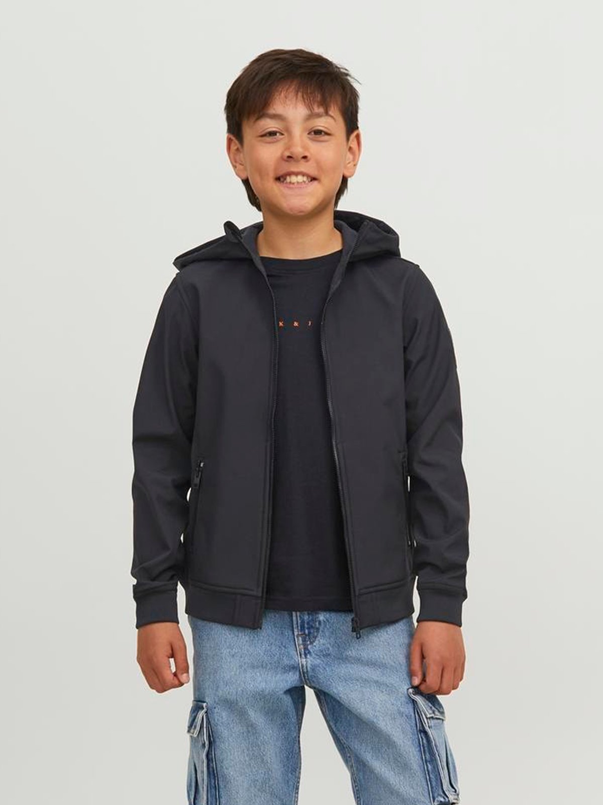 Jack and Jones Junior Basic Softshell Hood Junior Black