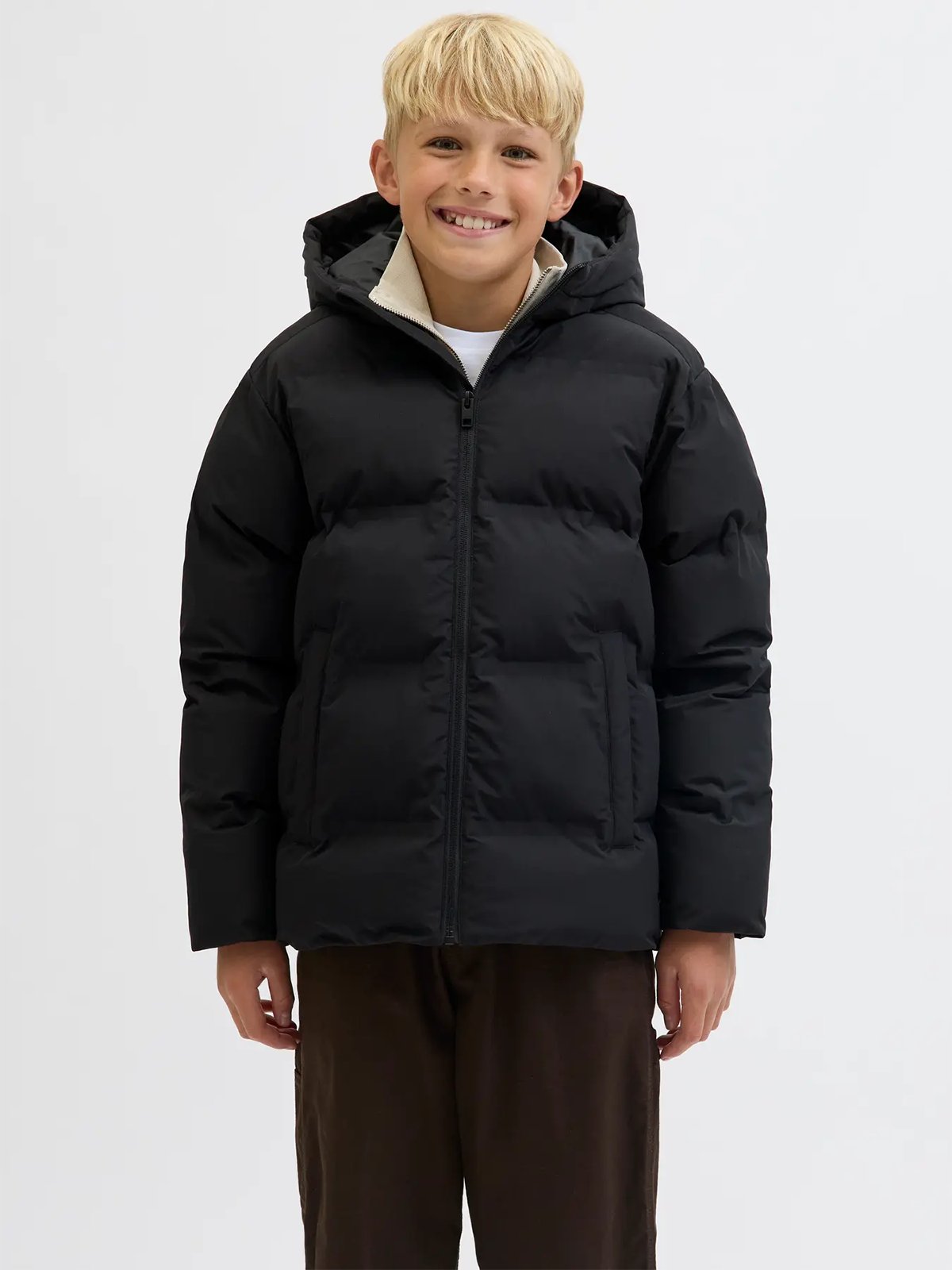 Jack and Jones Junior Soho Puffer Hood Junior Black