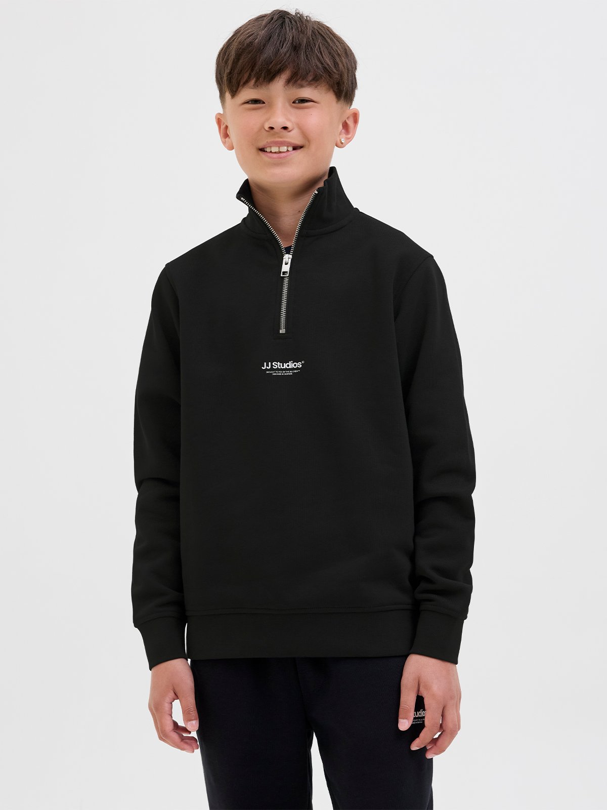 Jack and Jones Junior Soho Sweat Quarter Zip Black