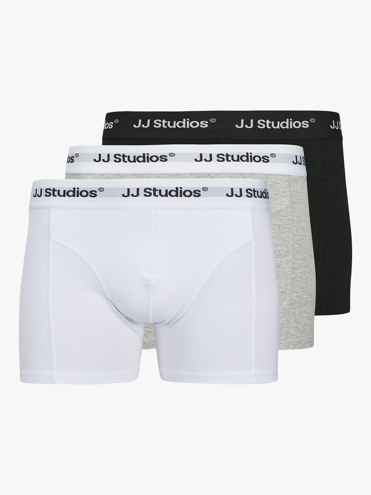 Jack and Jones Soho Solid Trunks 3 Pack White black - light grey melange