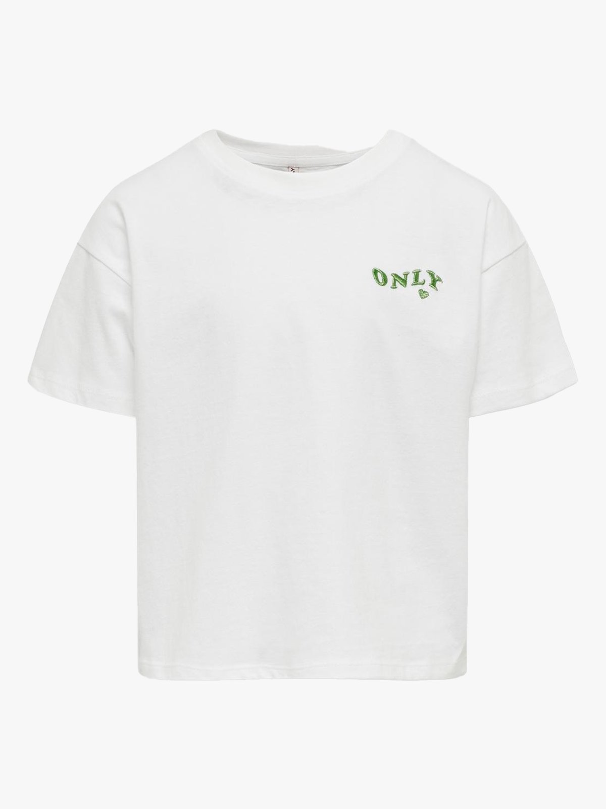 Kids Only Maiken Life Crop Short Sleeve Only Bright White String Bouquet Lurex