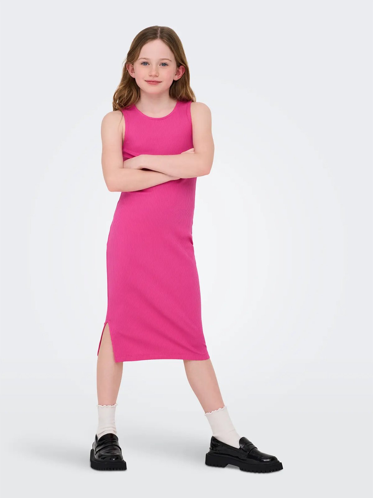 Kids Only Belfast Life S/L Midi Dress Junior Fuchsia Fedora