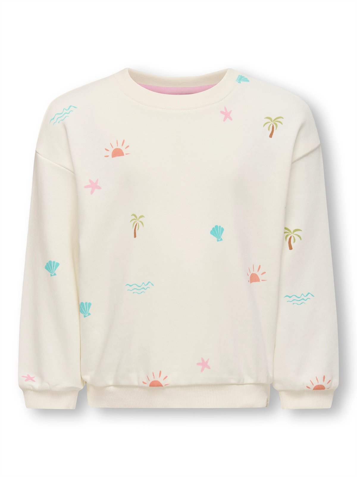 Kids Only Summer Long Sleeve Loose O-Neck Print Sweatshirt Tofu