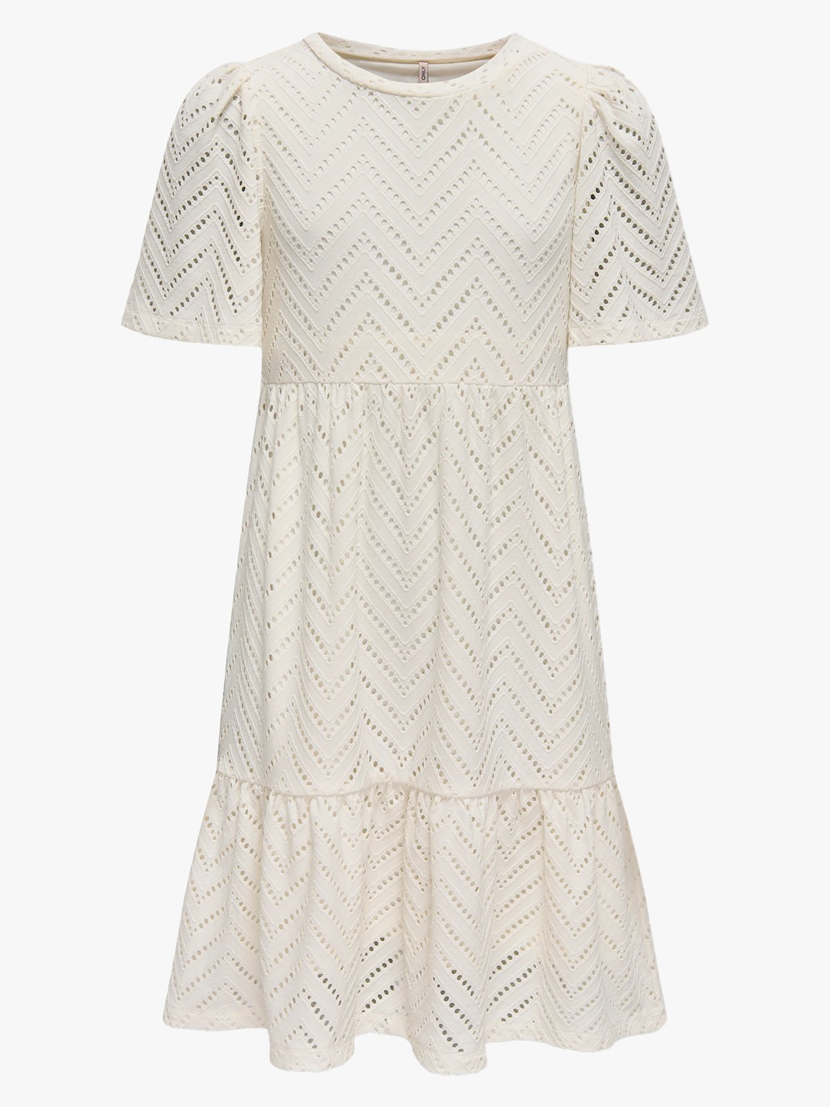 Kids Only Carla Cathinka Short Sleeve Dress Junior Cloud Dancer