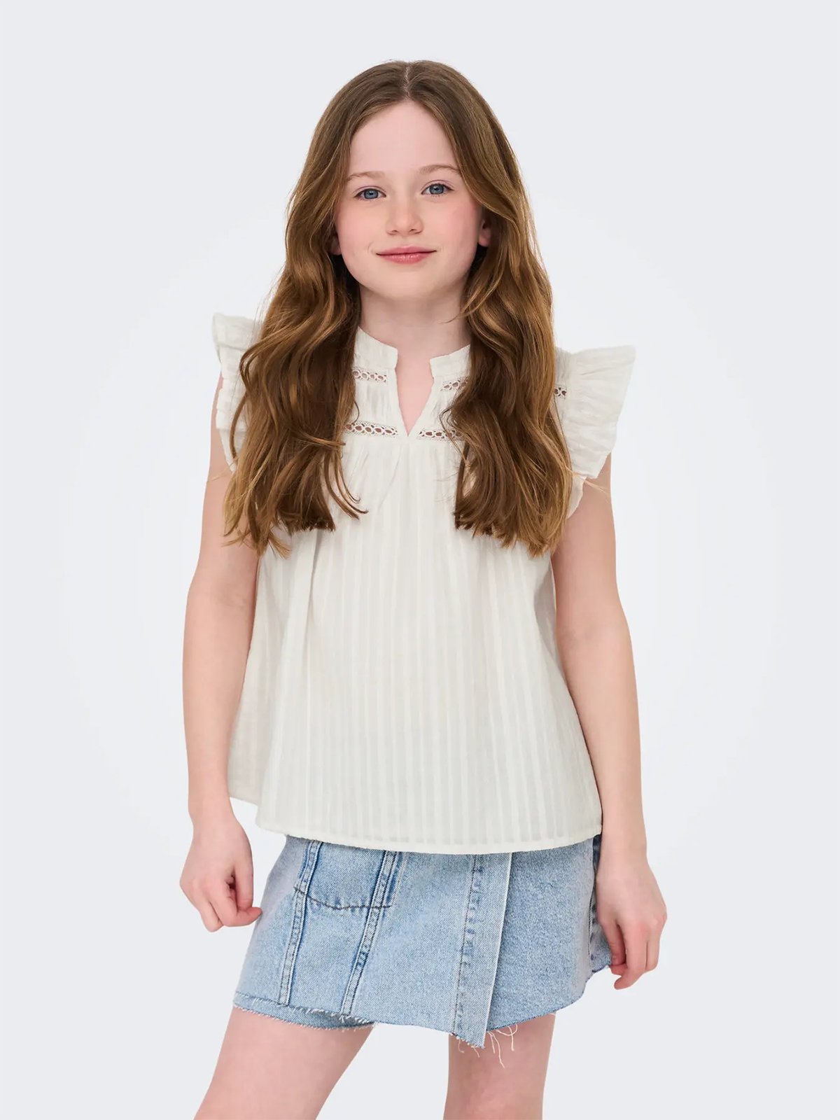 Kids Only Camille S/L Shirt Woven Cloud Dancer
