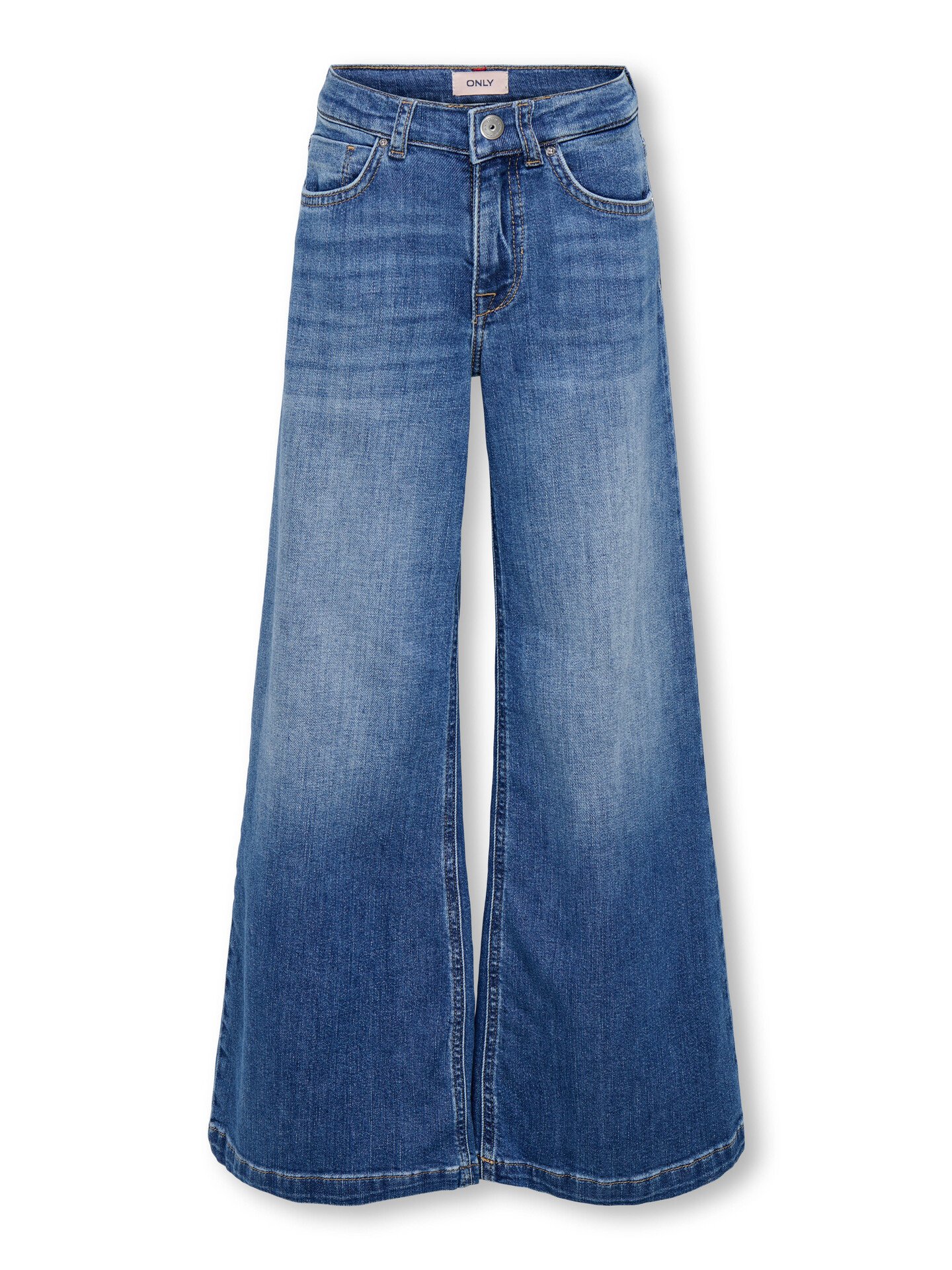 Kids Only California Mid Waist Wide Flared Denim Rea DarkMedium Blue Denim