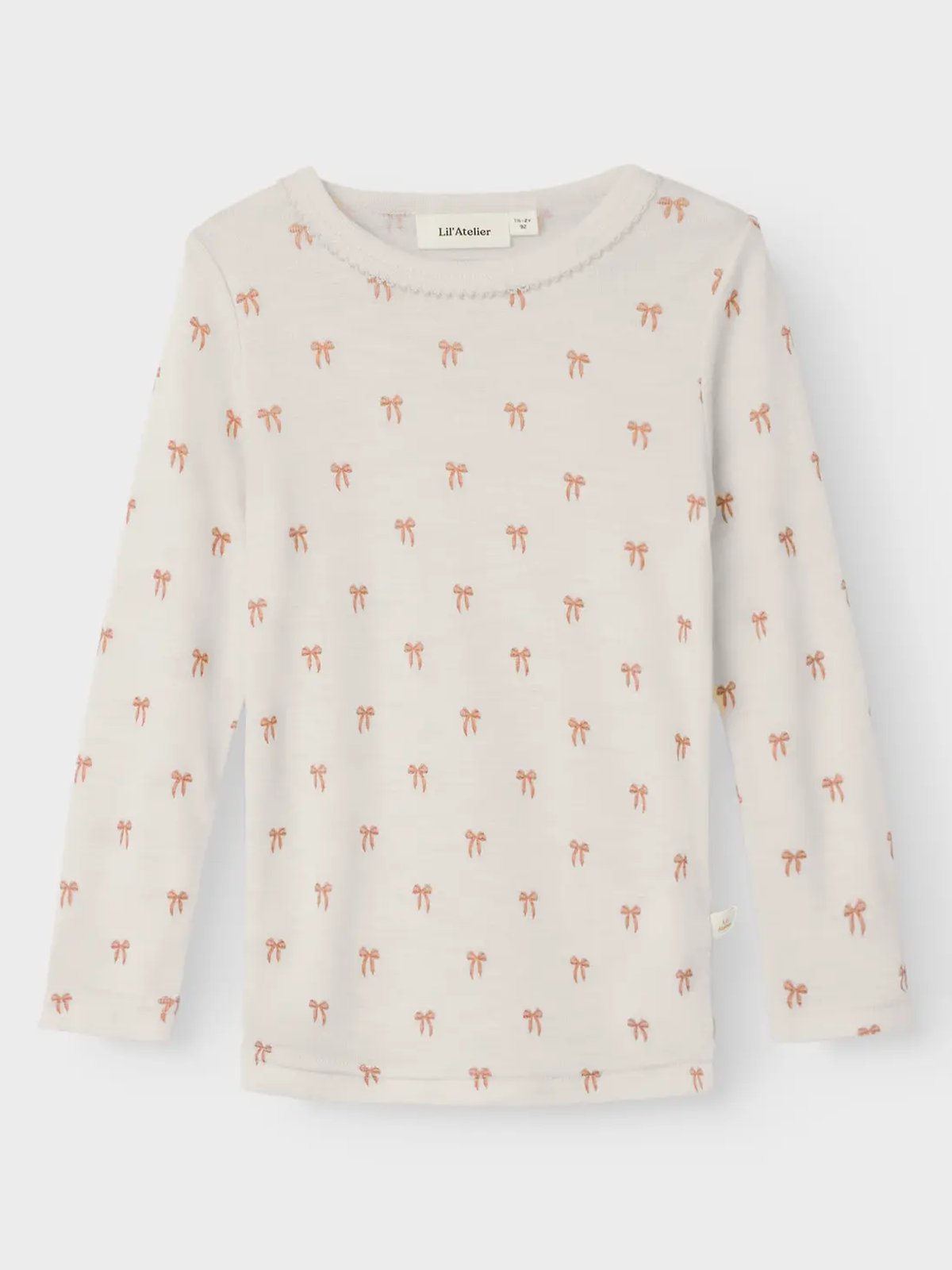Lil- Atelier Nalu Wo/Mo Long Sleeve Slim Top Turtledove Melange