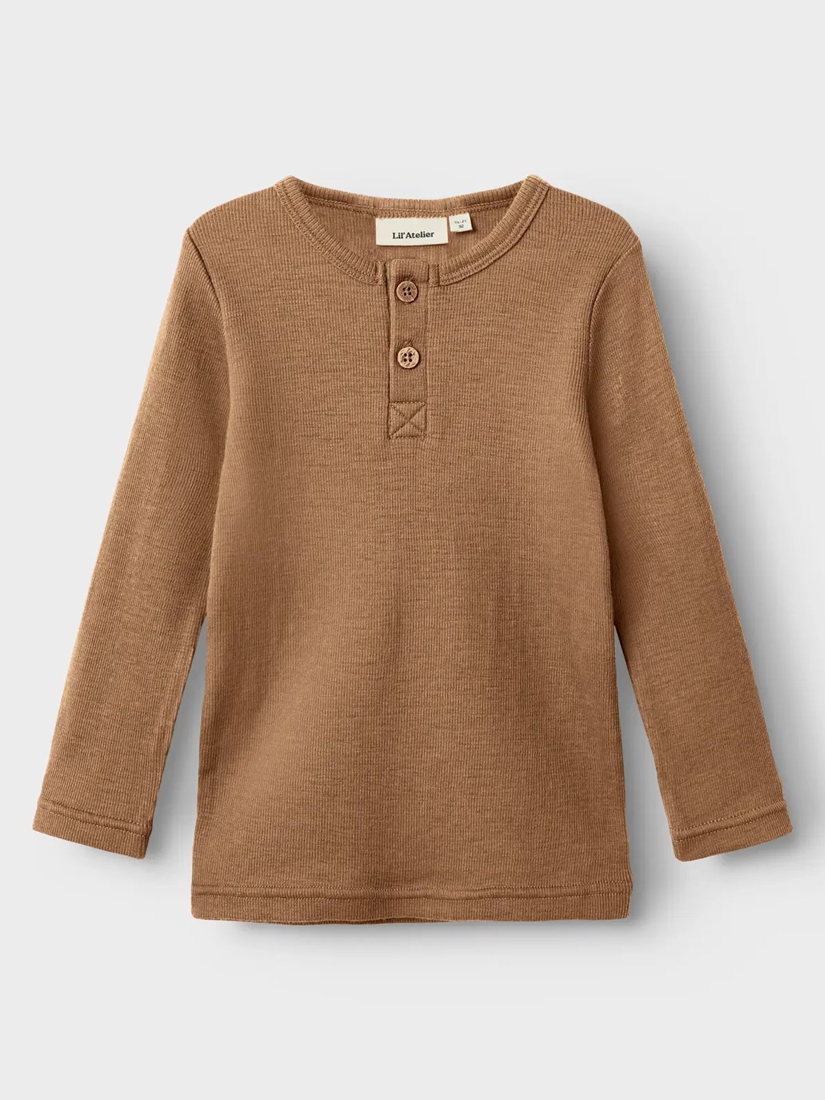 Lil- Atelier Noel Neb Wool Long Sleeve Slim Top Tigers Eye