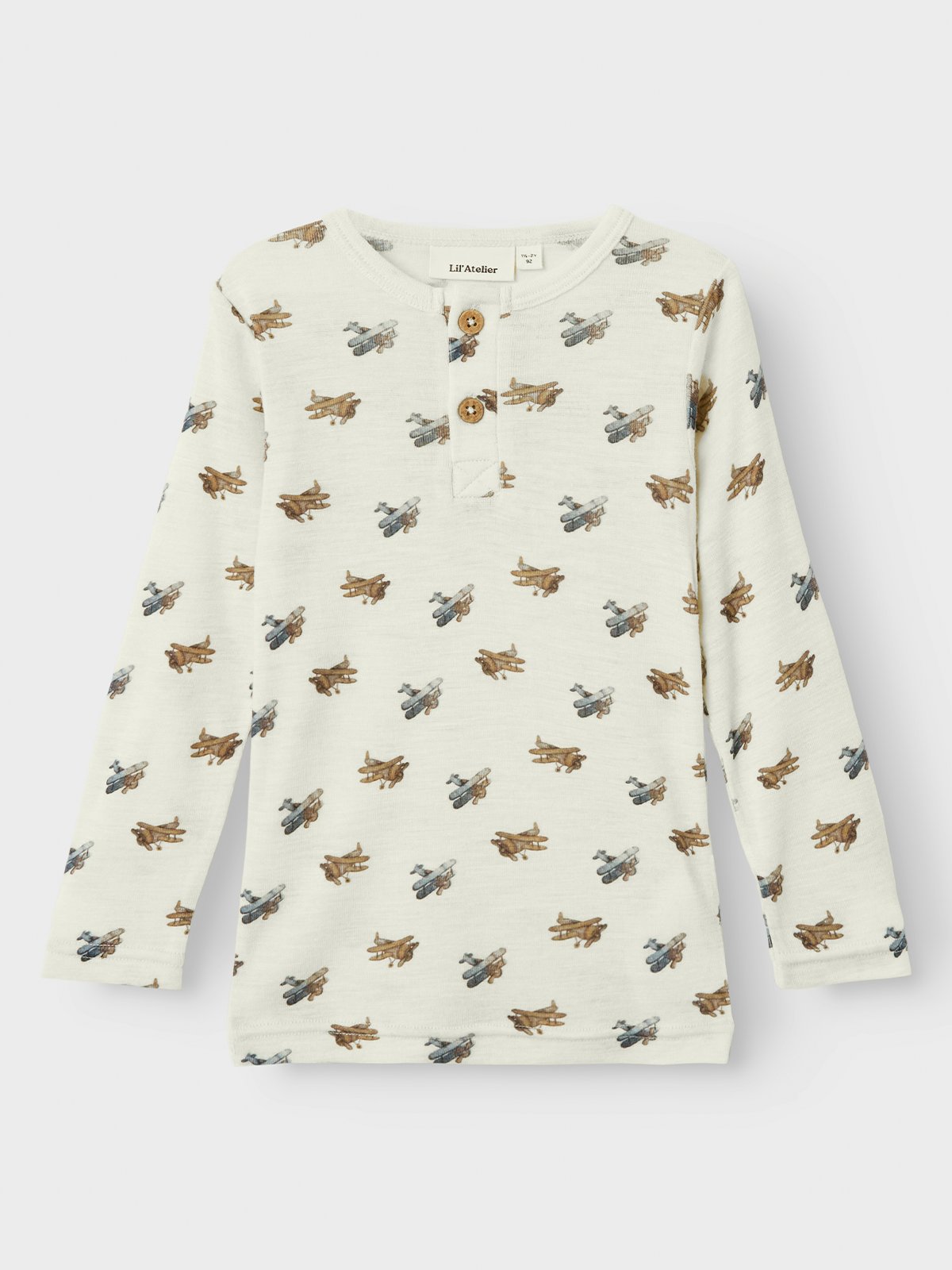 Lil- Atelier Nalu Wo/Mo Long Sleeve Slim Top Turtledove