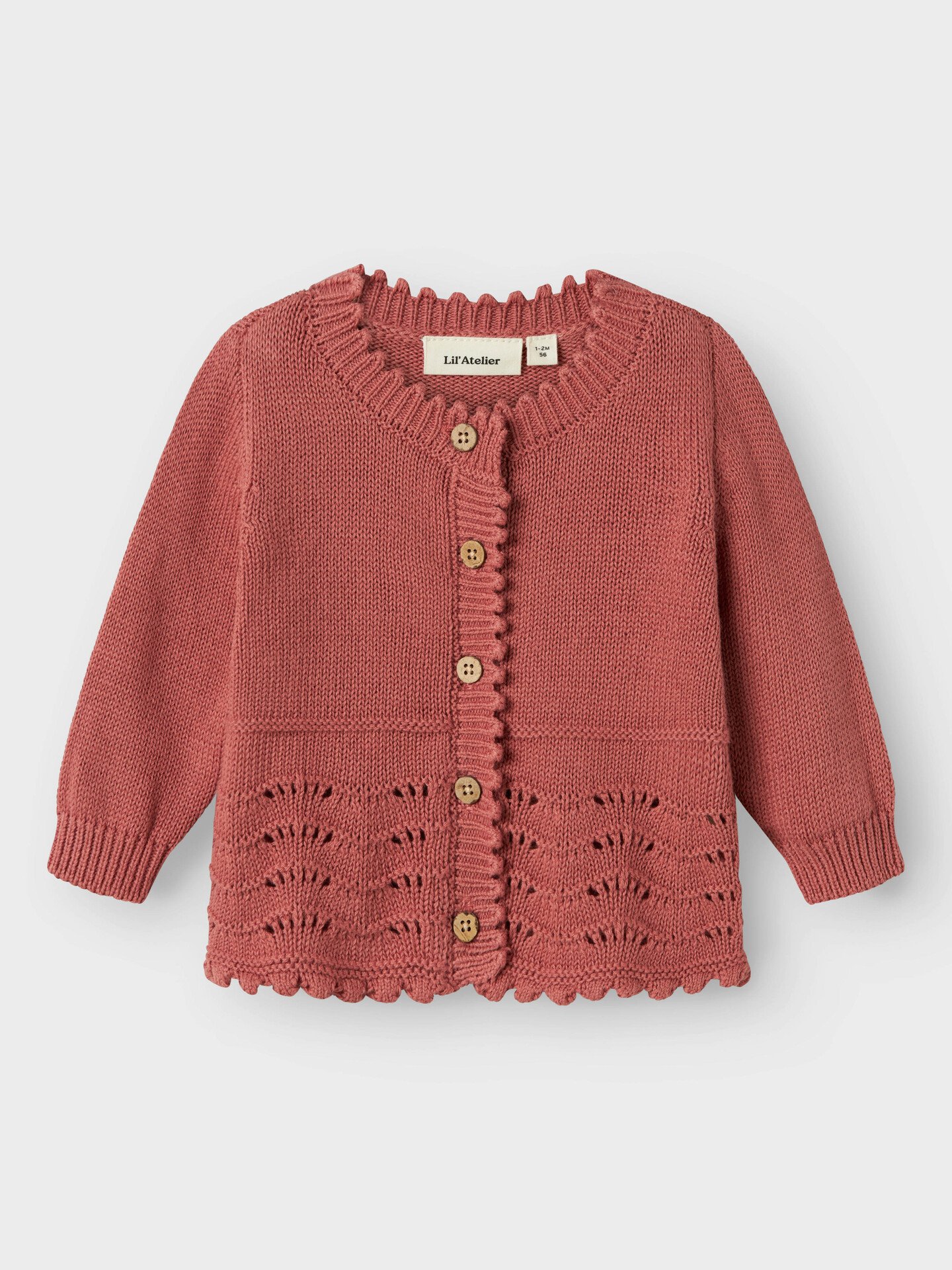 Lil- Atelier Lola Long Sleeve Knit Cardigan Withered Rose
