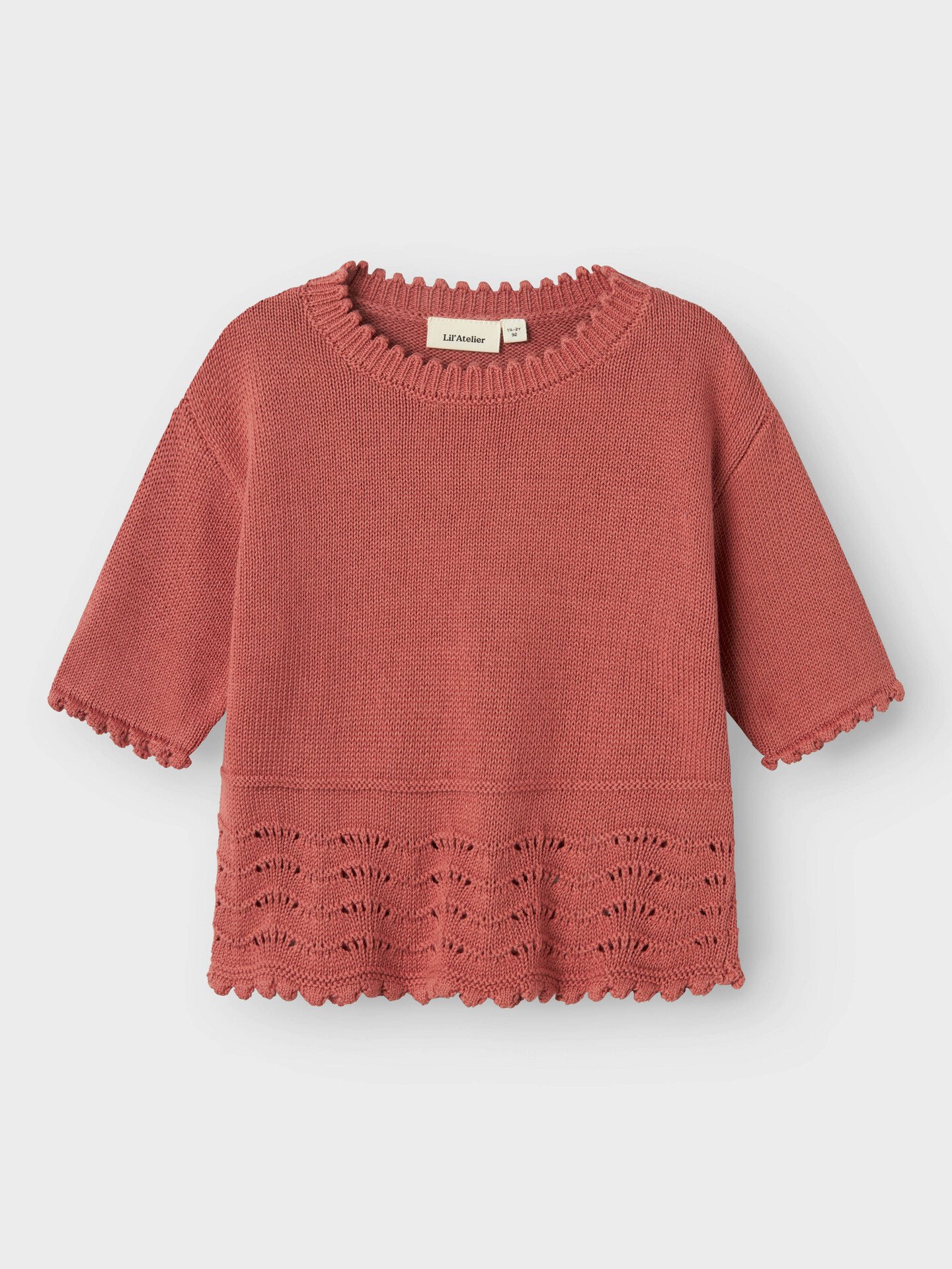 Lil- Atelier Lola Short Sleeve Knit Top Withered Rose