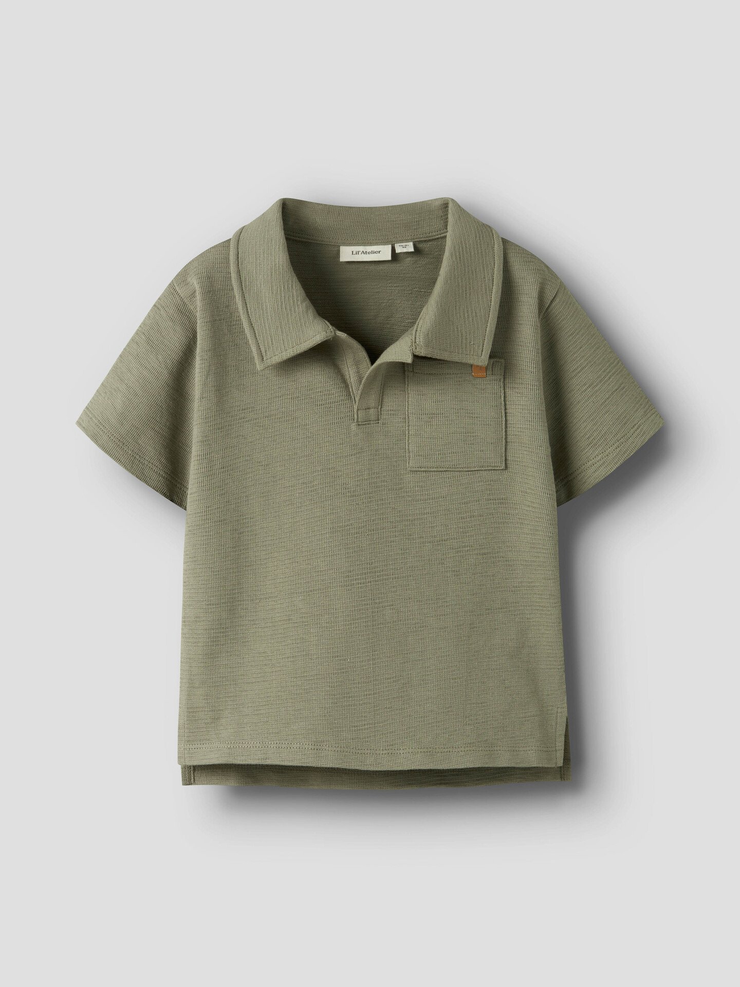 Lil- Atelier Falk Short Sleeve Loose Polo Top Overland Trek