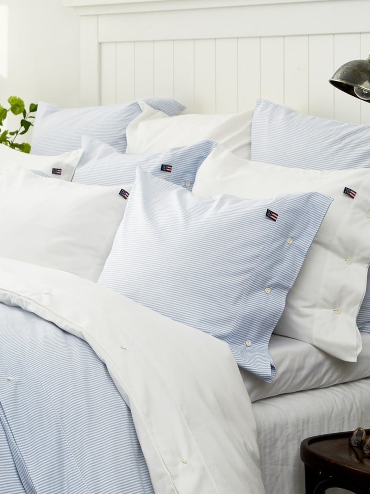 Lexington Pin Point Blue/White Pillowcase 50x70 Blå / Hvit
