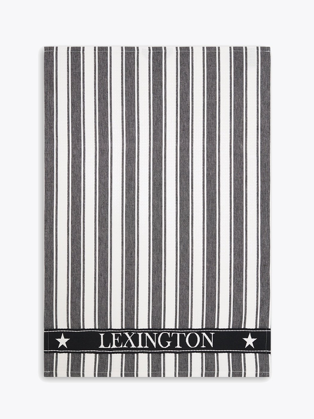 Lexington Icons Cotton Twill Waffle Striped Kitchen Towel 50x70 Black / White