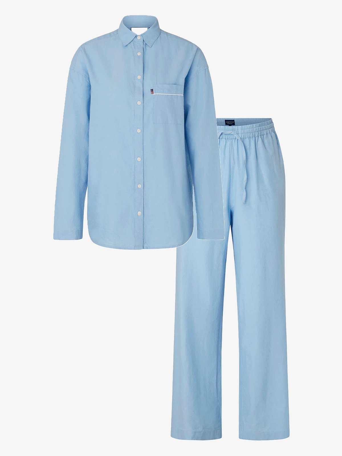 Lexington ICONS Jennifer Organic Cotton Light Oxford Pajama Blue