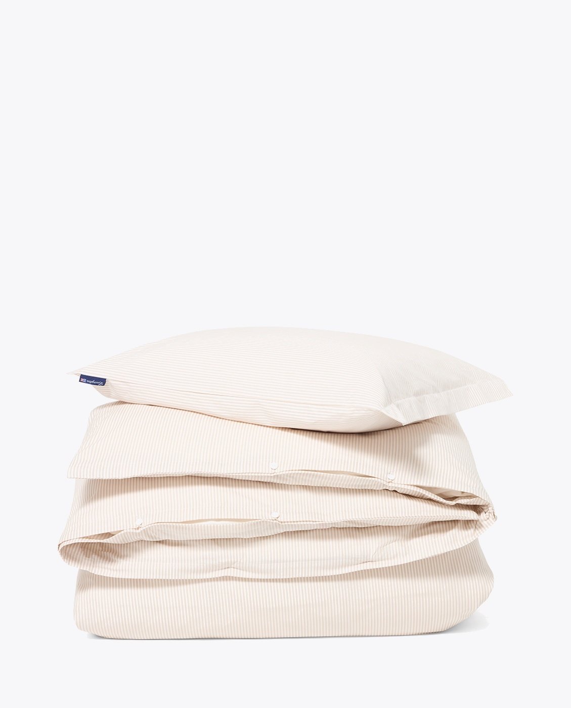 Lexington Beige/White Striped Cotton Sateen Bed Set 140x200/50x70 Beige, 140x220