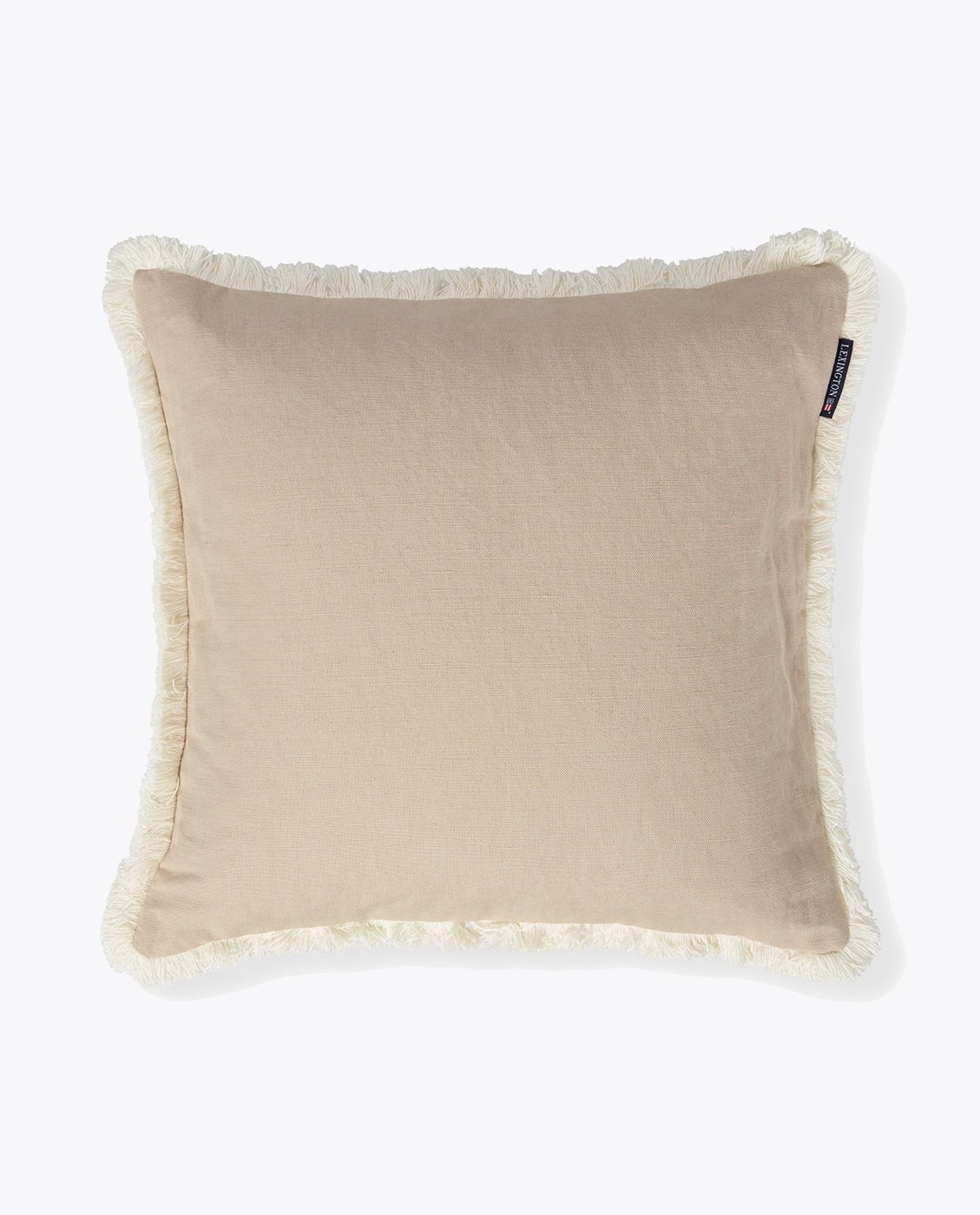 Lexington Linen/Cotton Fringe Pillow Cover 50x50 Beige