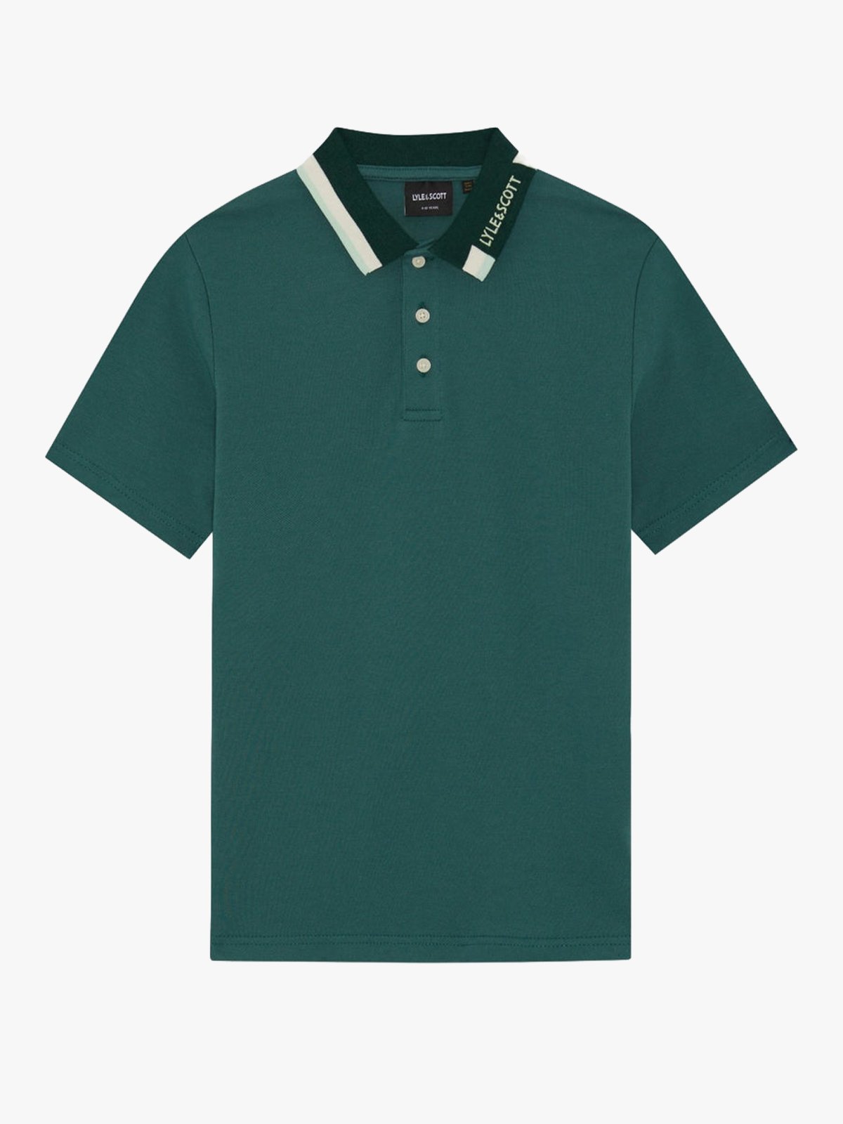 Lyle & Scott Junior Tipped Logo Polo Shirt Everglade
