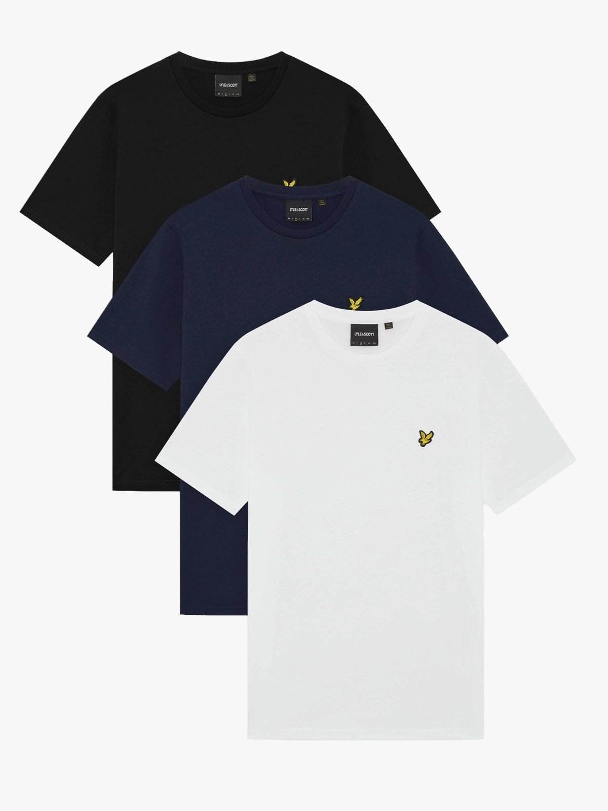 Lyle & Scott Plain T-Shirt 3 Pack Jet Black, Navy, White