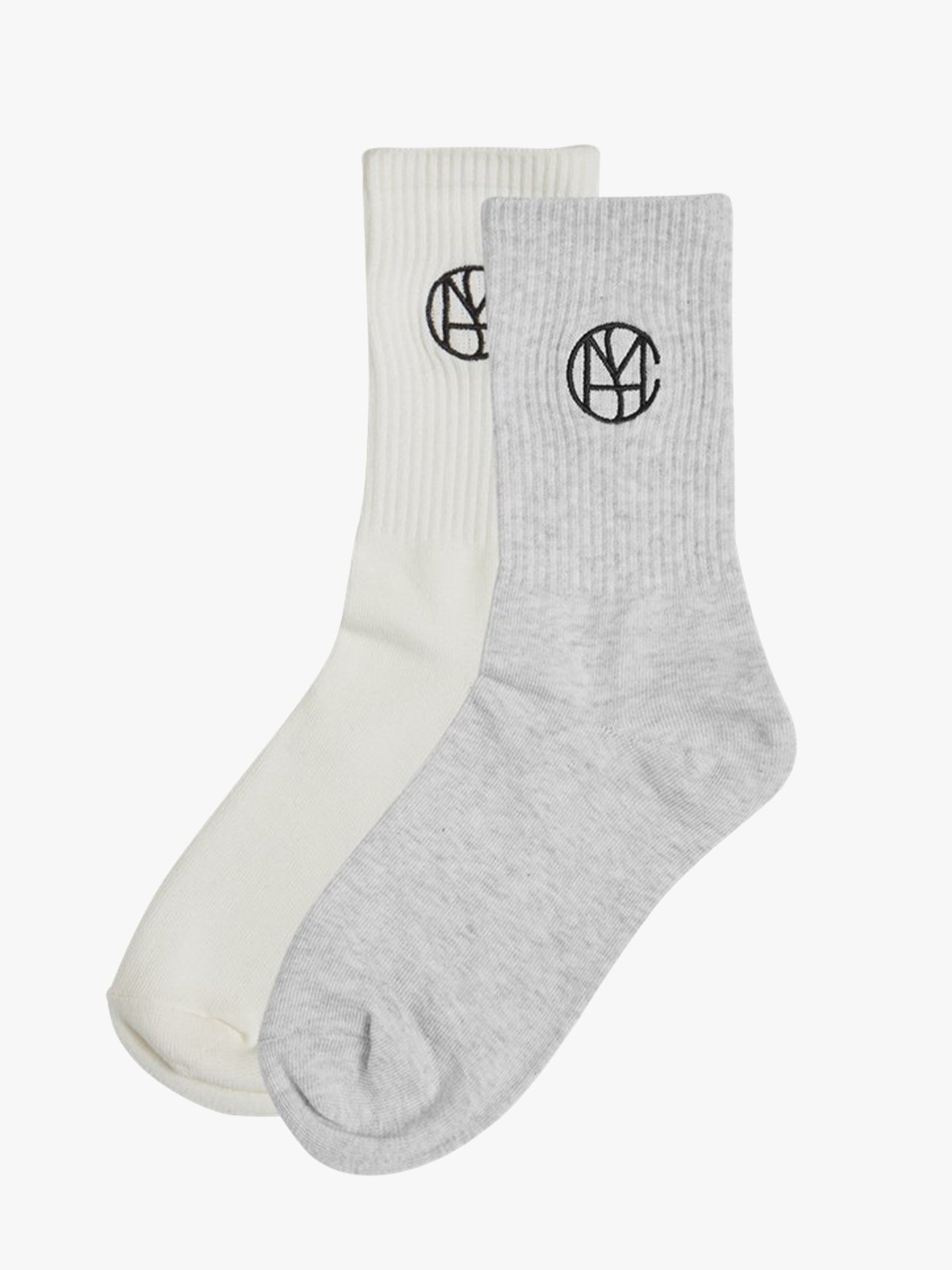 MSCH Copenhagen Sporty Icon 2 pack Socks Key White / Light Grey Melange
