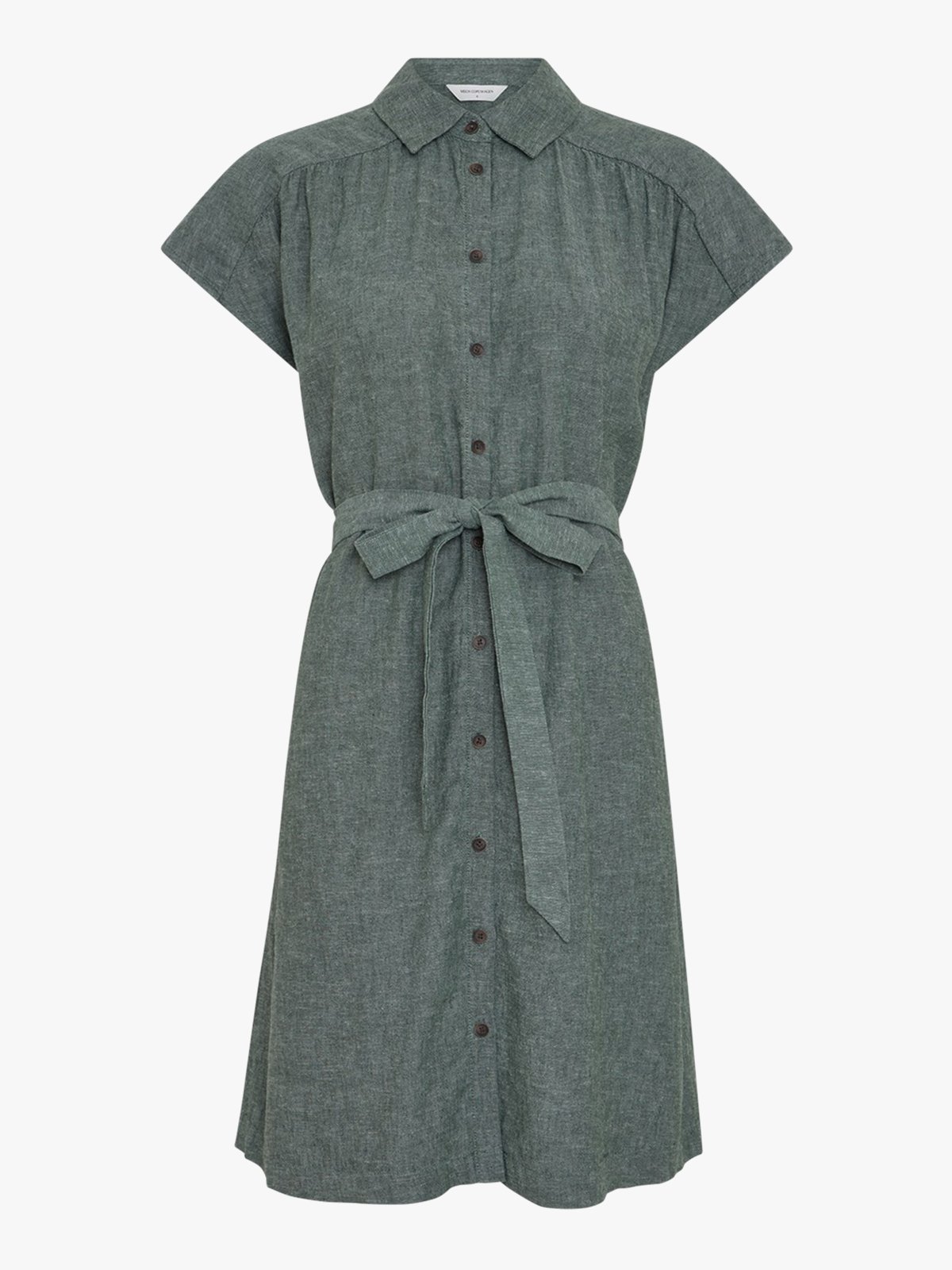 MSCH Copenhagen Viana Ginia Short Sleeve Shirt Dress Laurel W Melange