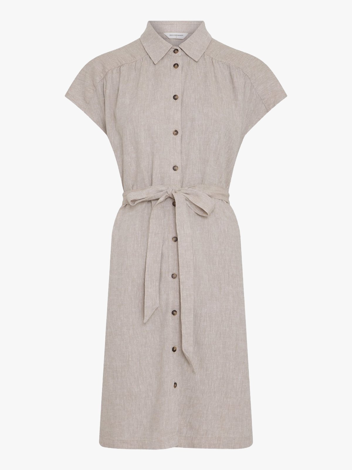 MSCH Copenhagen Viana Ginia Short Sleeve Shirt Dress Sand Melange