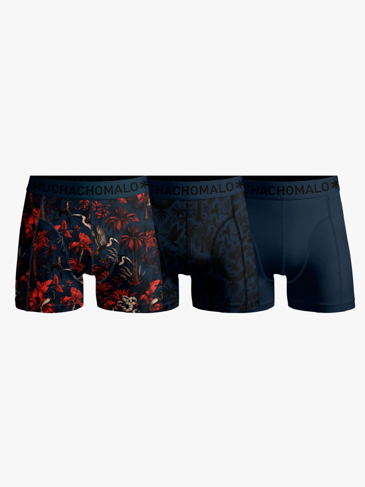 Muchachomalo Palm birds 3pk boxer Print/Print/Solid