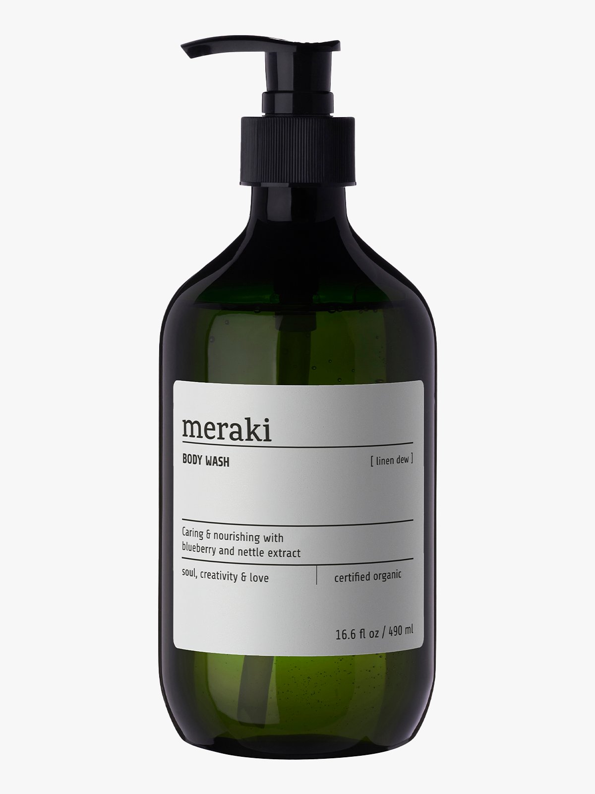 Meraki Body Wash Linen Dew 490 ml Grønn