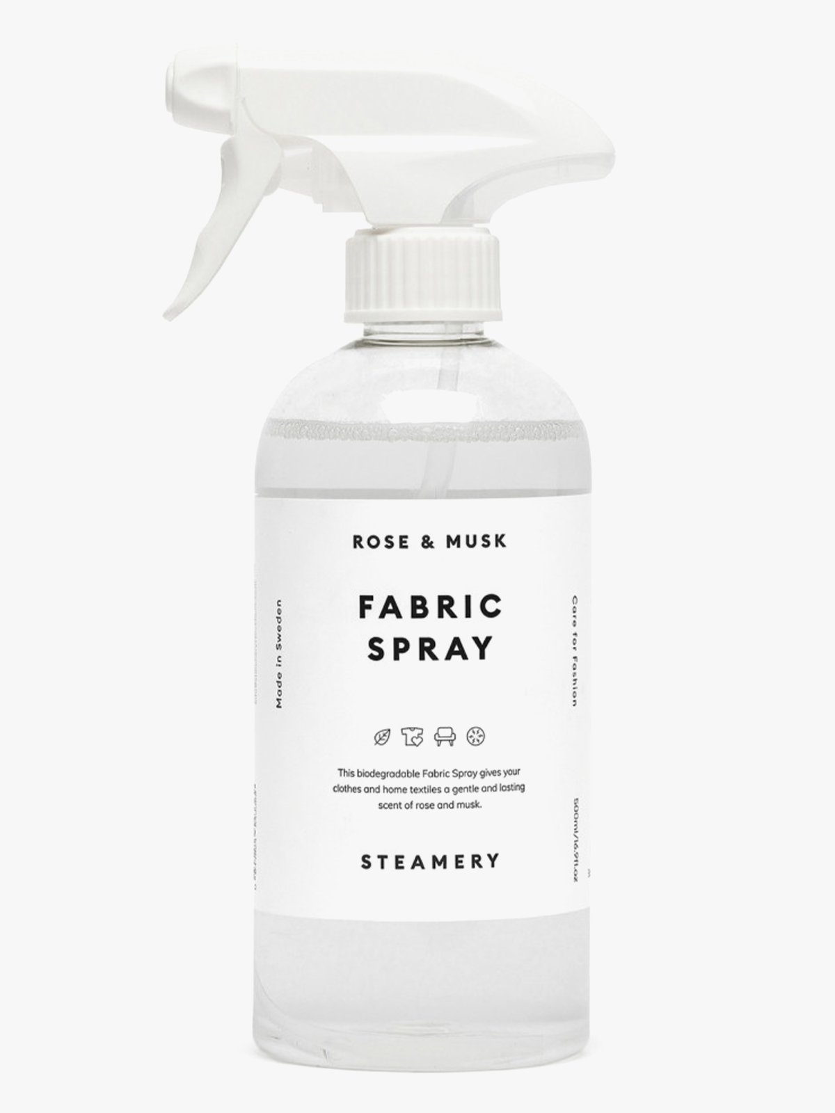 Steamery Fabric Spray Rose & Musk 500 ml Hvit
