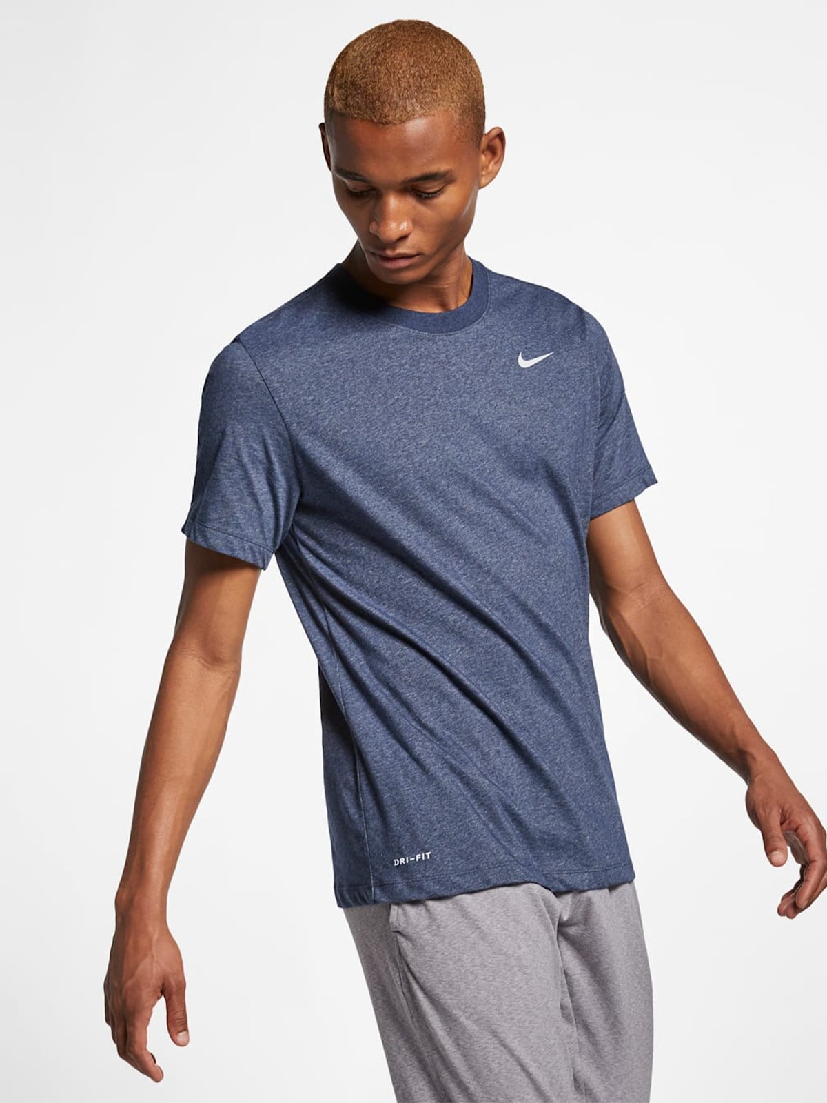 Nike Dri-Fit DFC Crew Solid Tee Obsidian Heather / Matte Silver