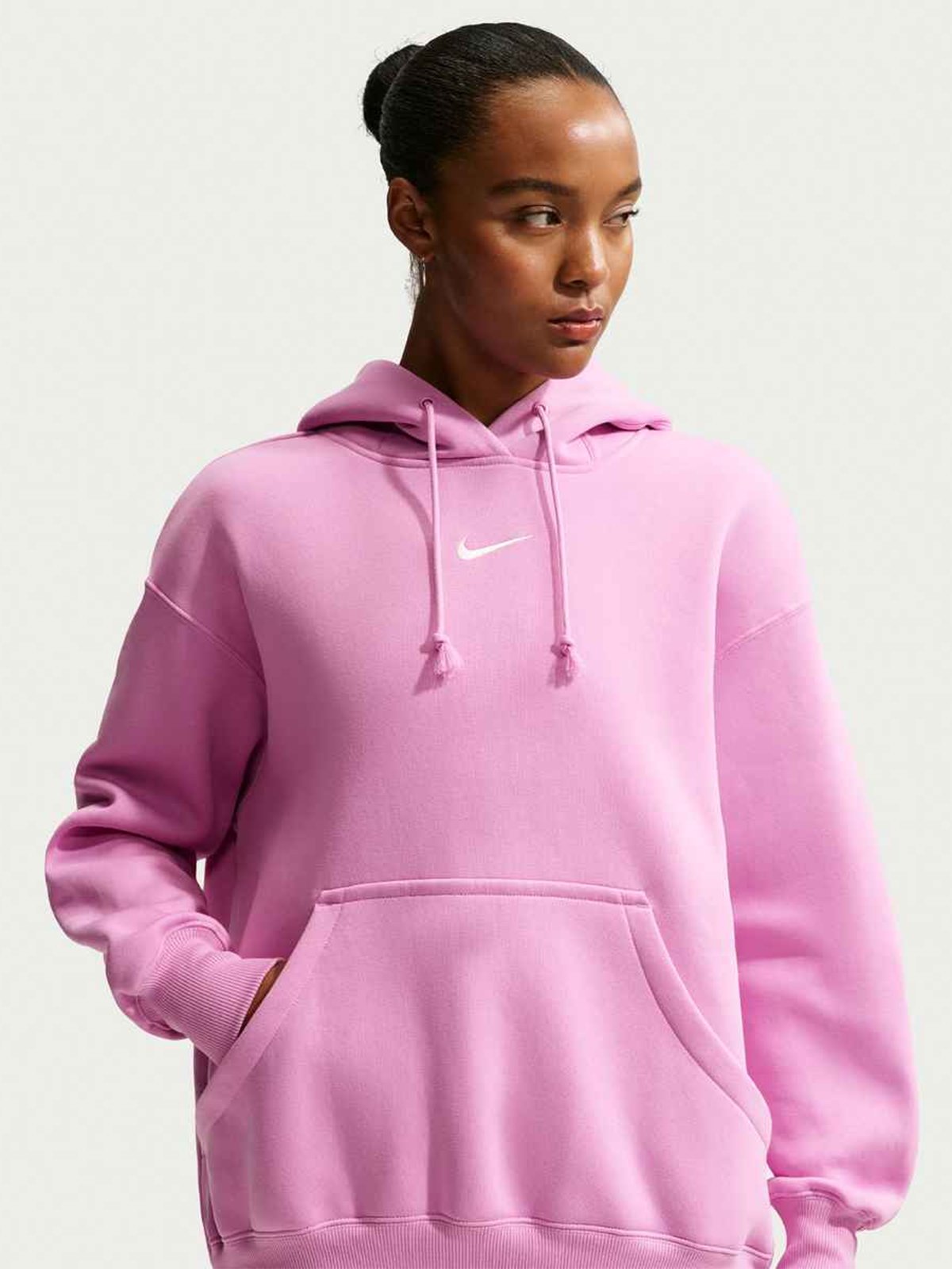 Nike Pheonix Fleece Over-Sized Pullover Hoodie Magenta / Sail