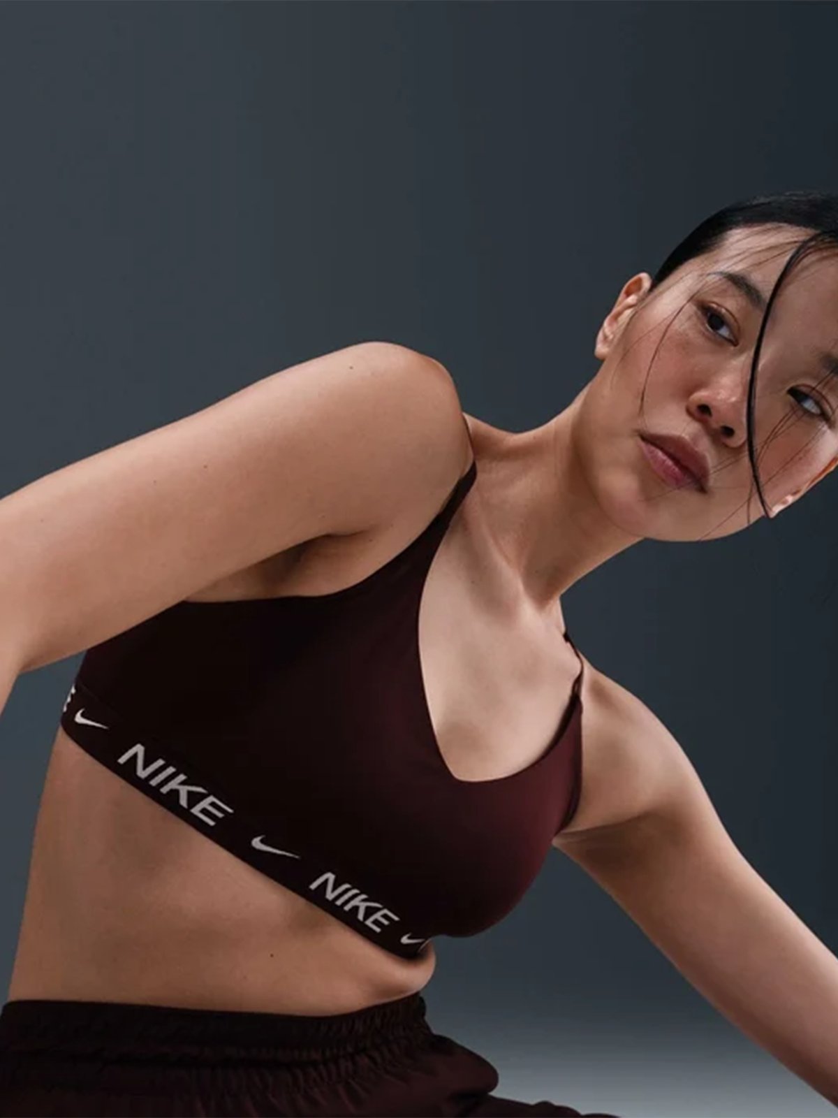 Nike Indy Dri-Fit Light-Support Padded Bra Burgundy Crush/White