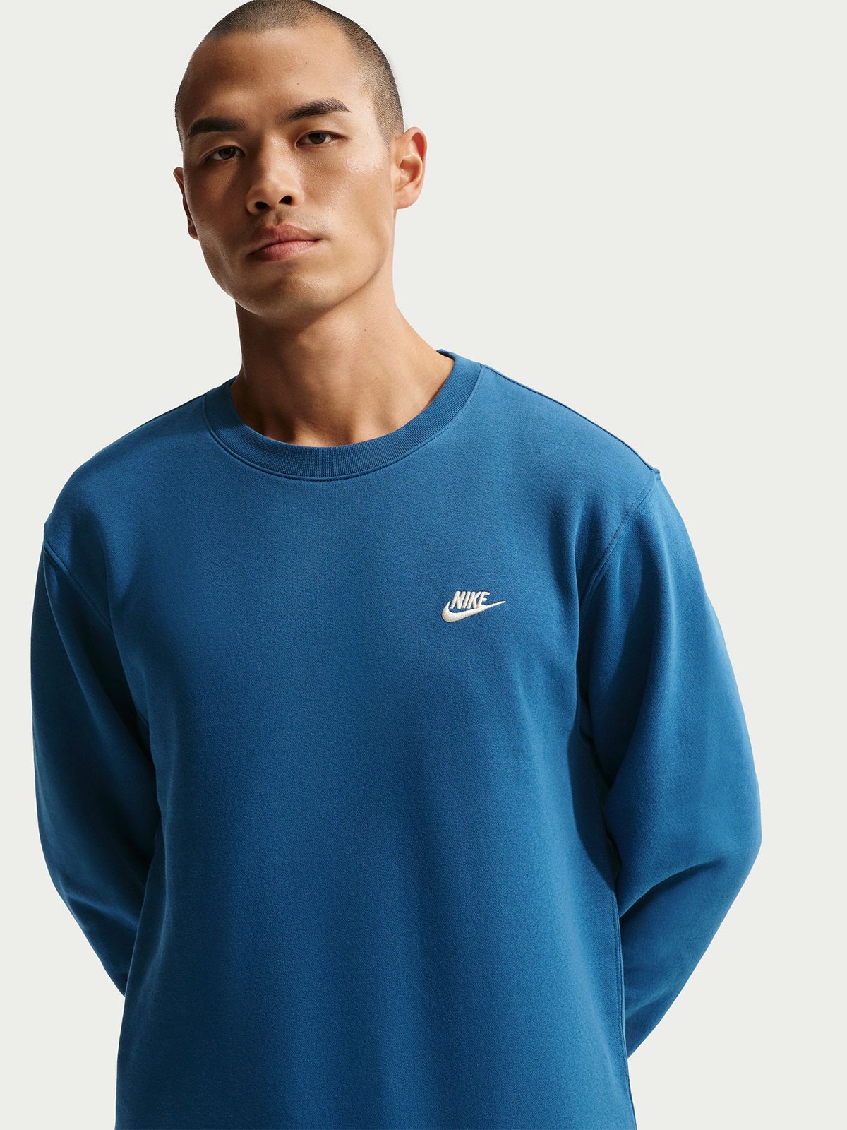 Nike Club Fleece Crew Court Blue / LT Khaki