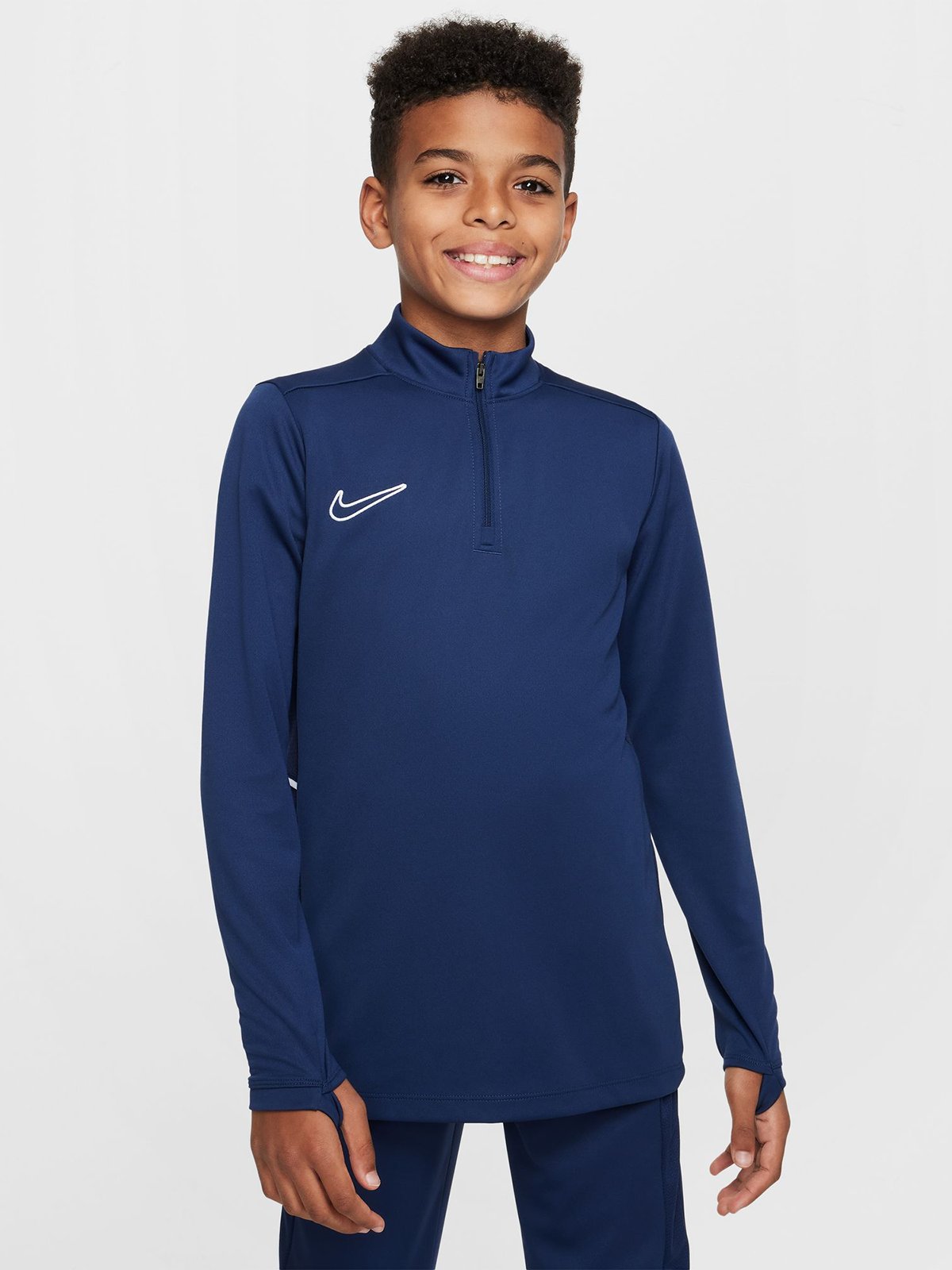 Nike Academy Dri-FIT Long-Sleeve 1/4-Zip Soccer Drill Midnight Navy / White