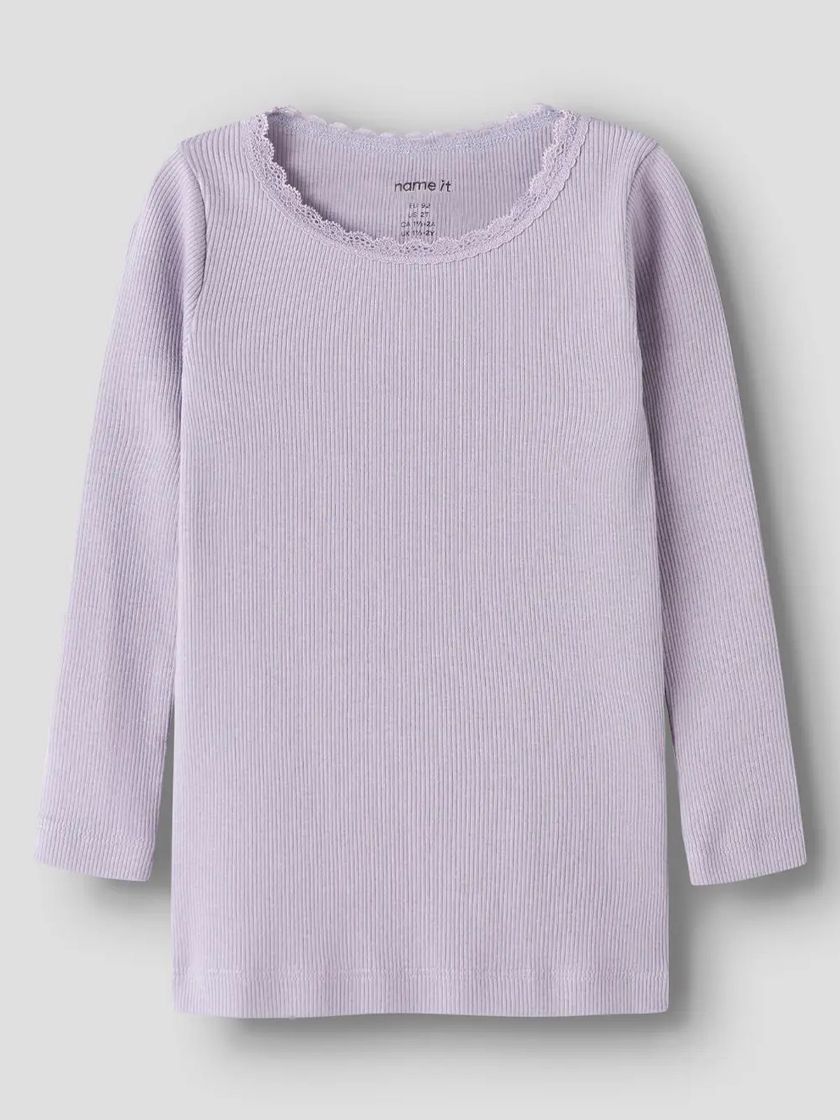 Name It Kab Long Sleeve Top Lavender Gray